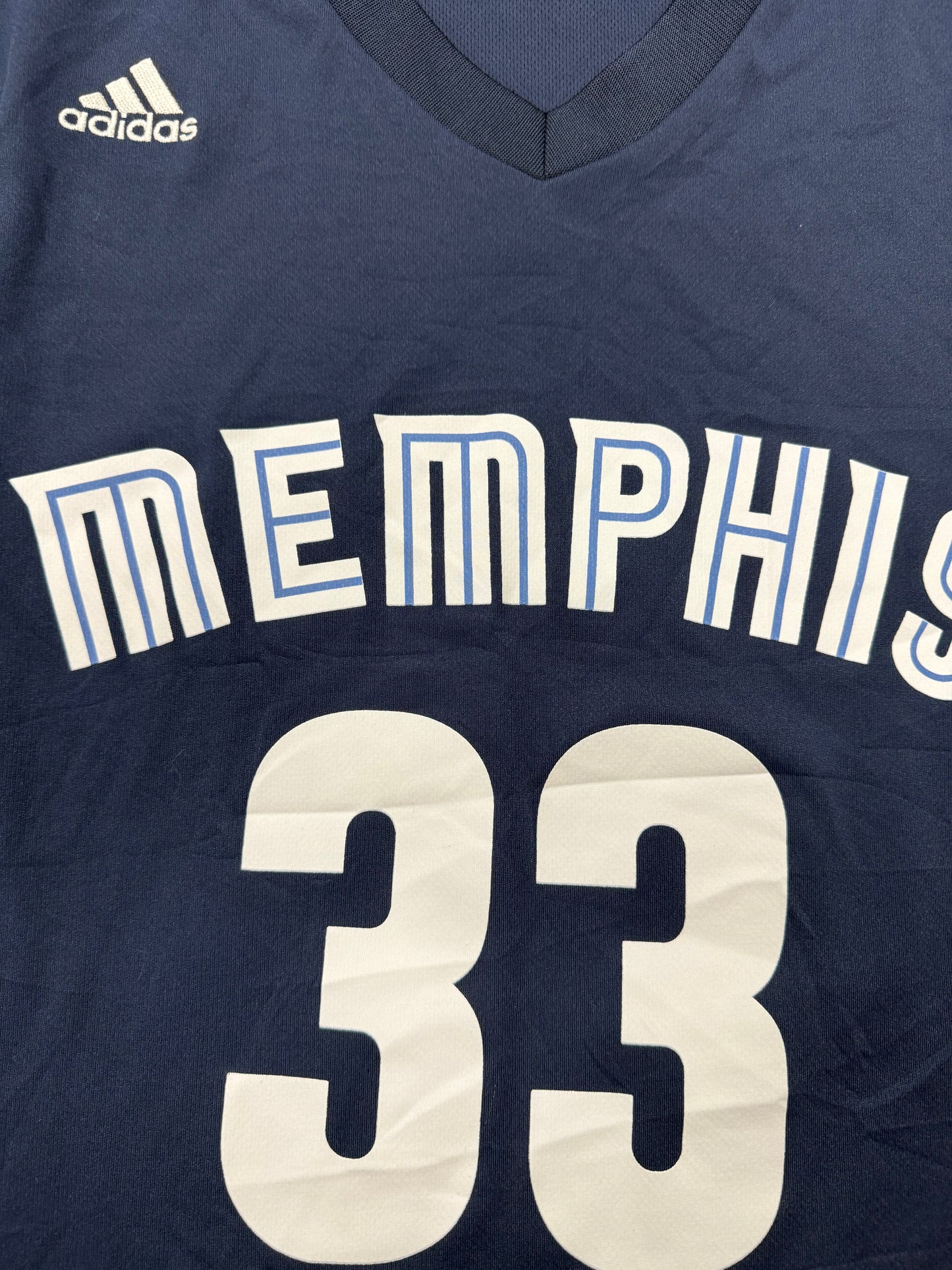 Vintage Memphis Grizzlies NBA Marc Gasol Navy Basketball Jersey(Small)