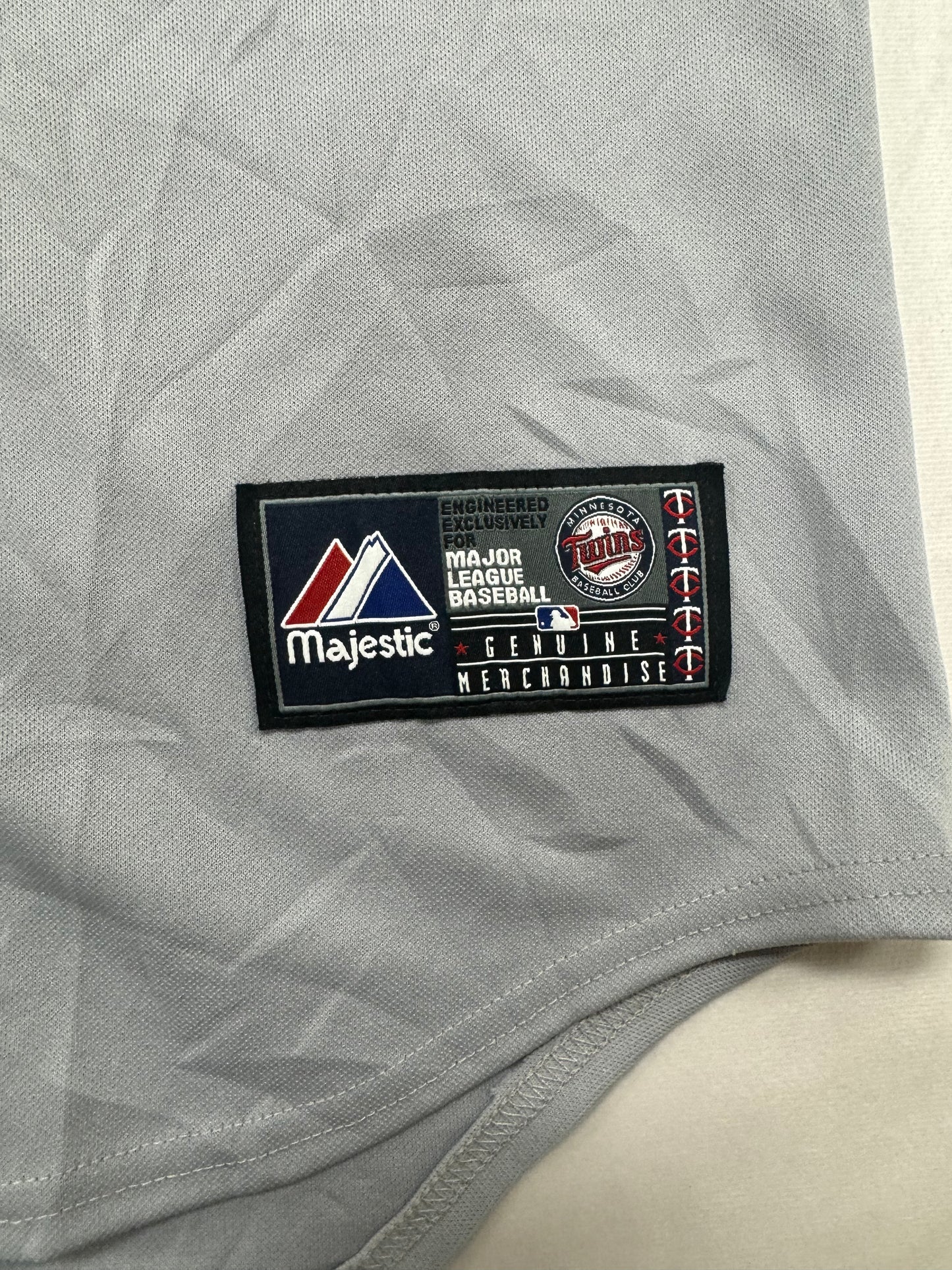 Vintage Minnesota Twins MLB Joe Mauer Grey Baseball Jersey(Medium)