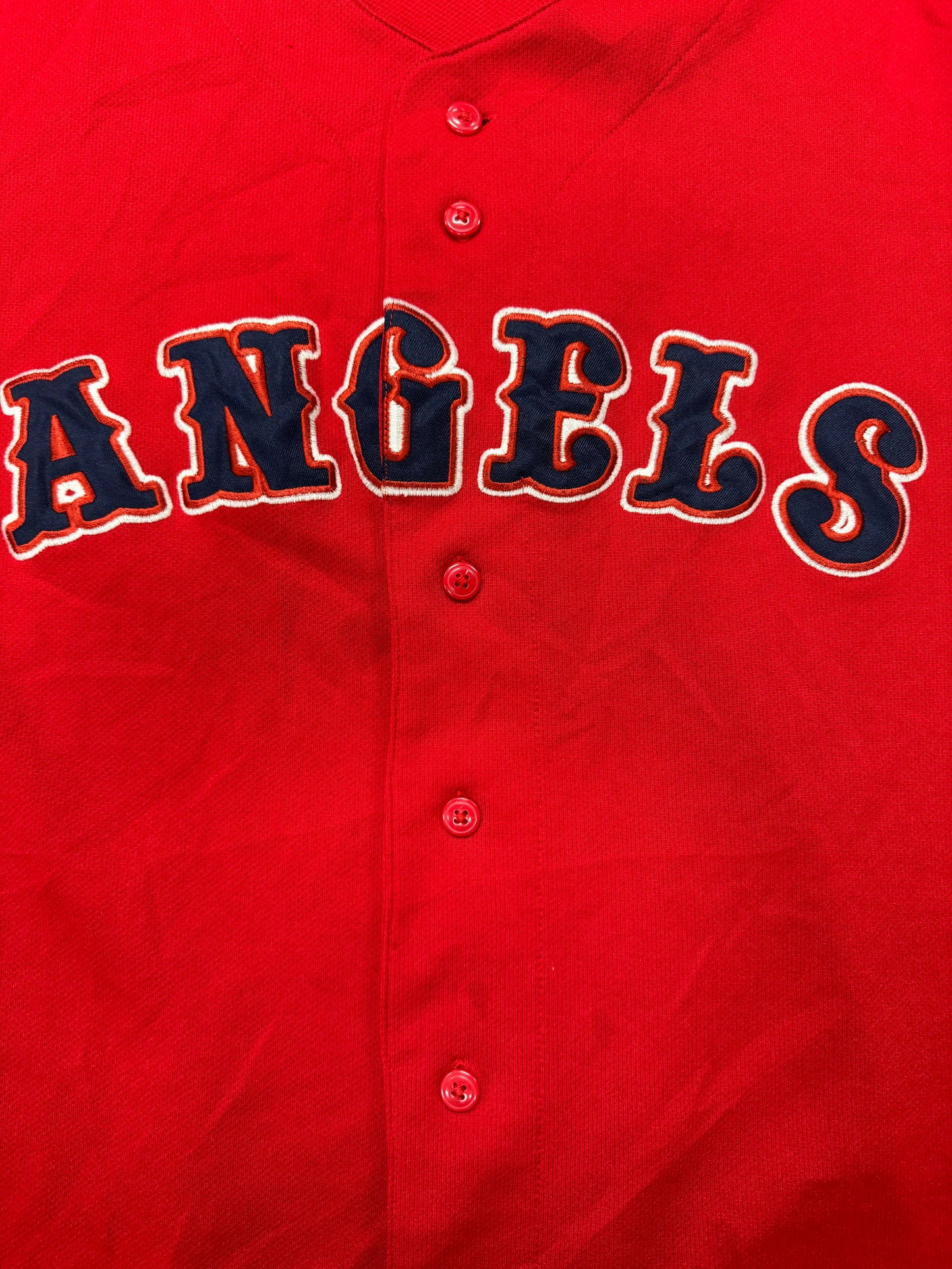 Vintage Anaheim Los Angeles Angels MLB Team Red Baseball Jersey(Large)