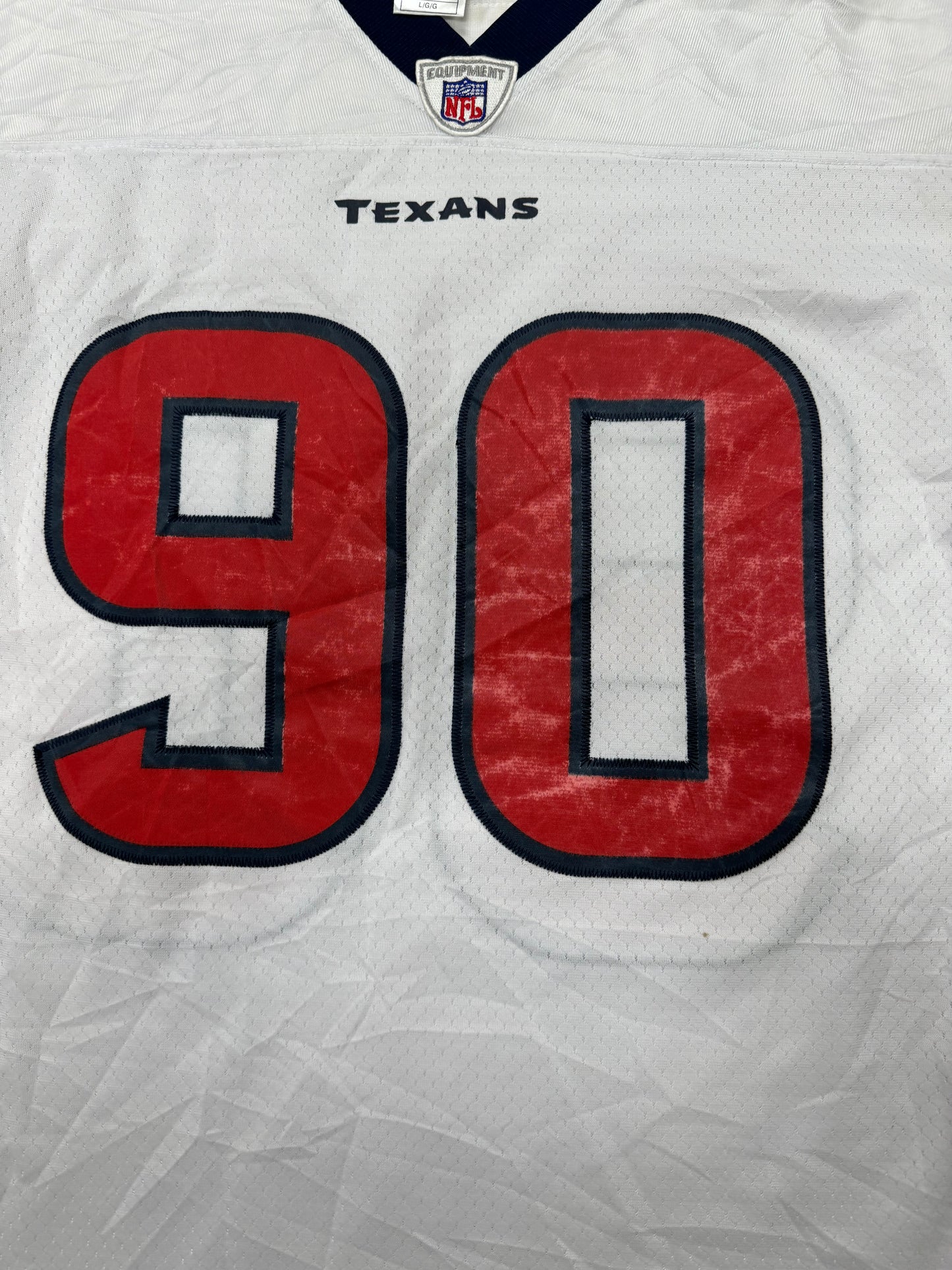 Vintage Houston Texans NFL Mario Williams White Football Jersey(Large)
