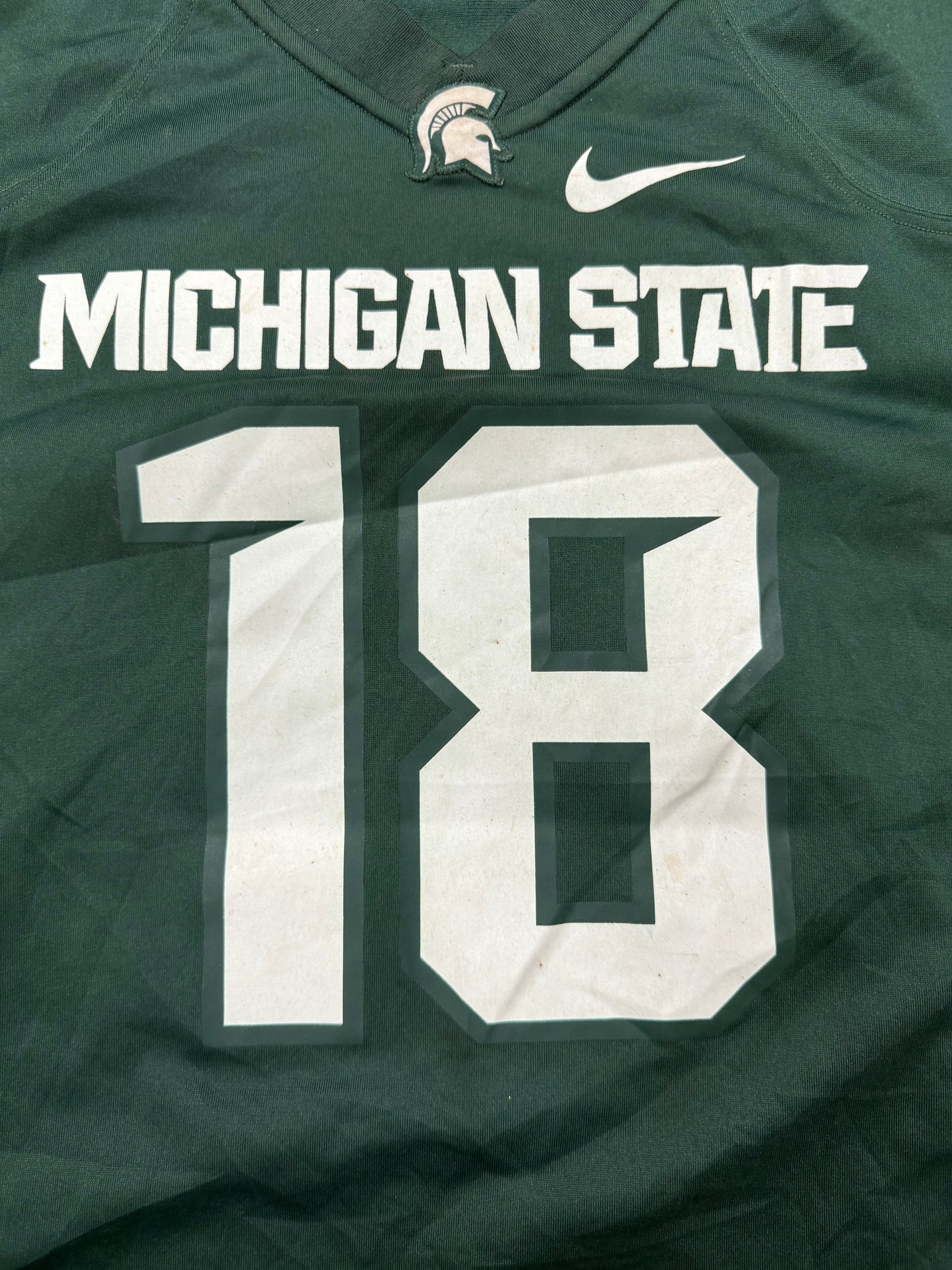 Vintage Michigan State Spartans NCAA College Football Green Jersey(XL)