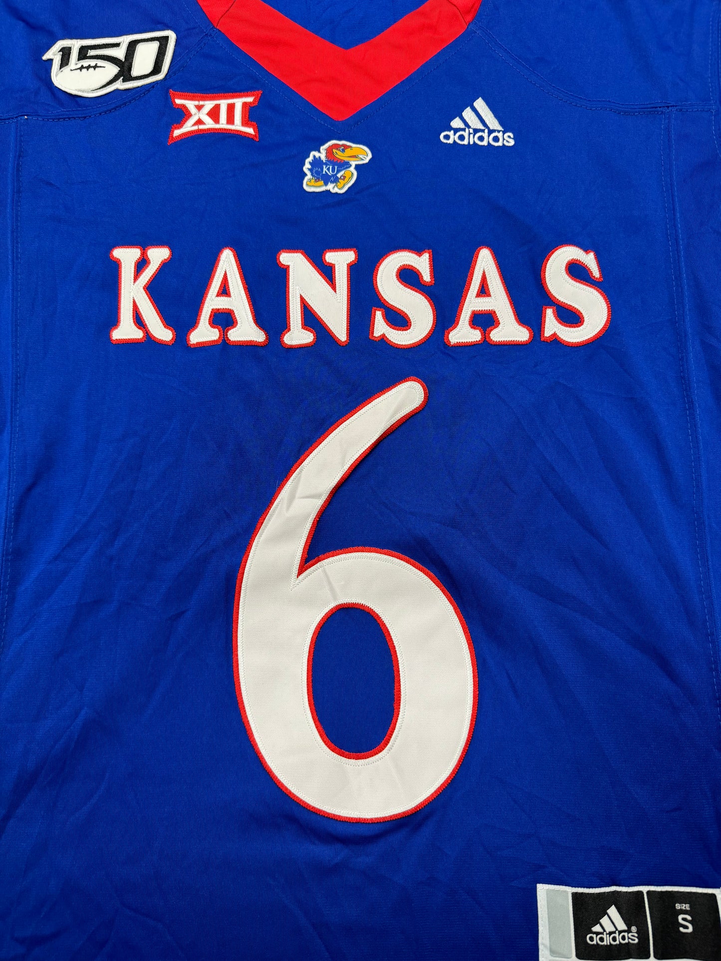 Vintage Kansas Jayhawks NCAA College Football Jalon Daniels Blue Jersey(Small)