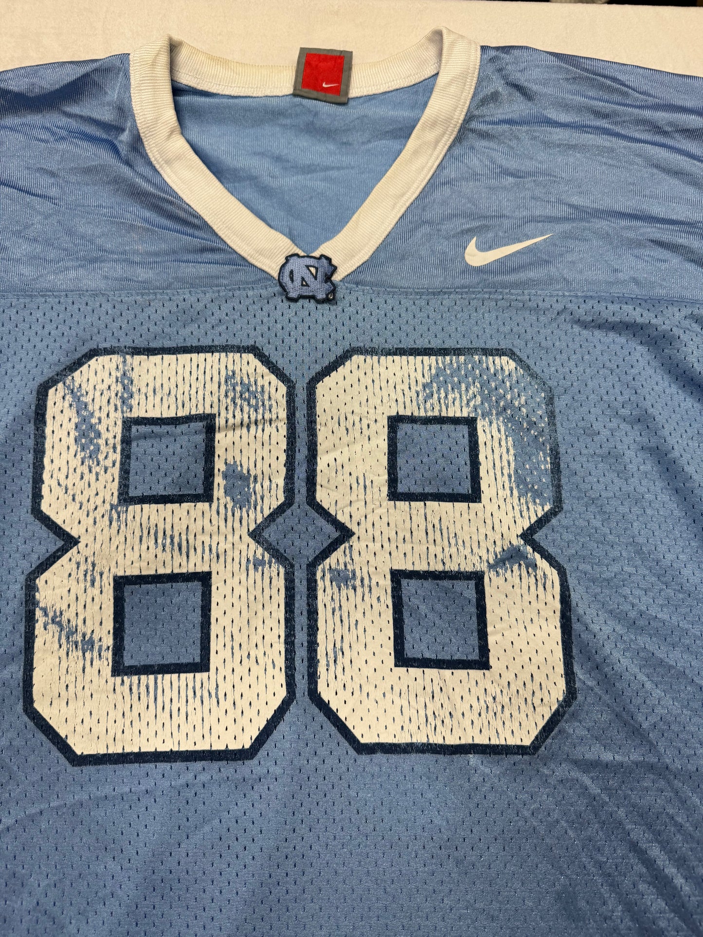 Vintage University of North Carolina NCAA College Football Blue Jersey(XXL)