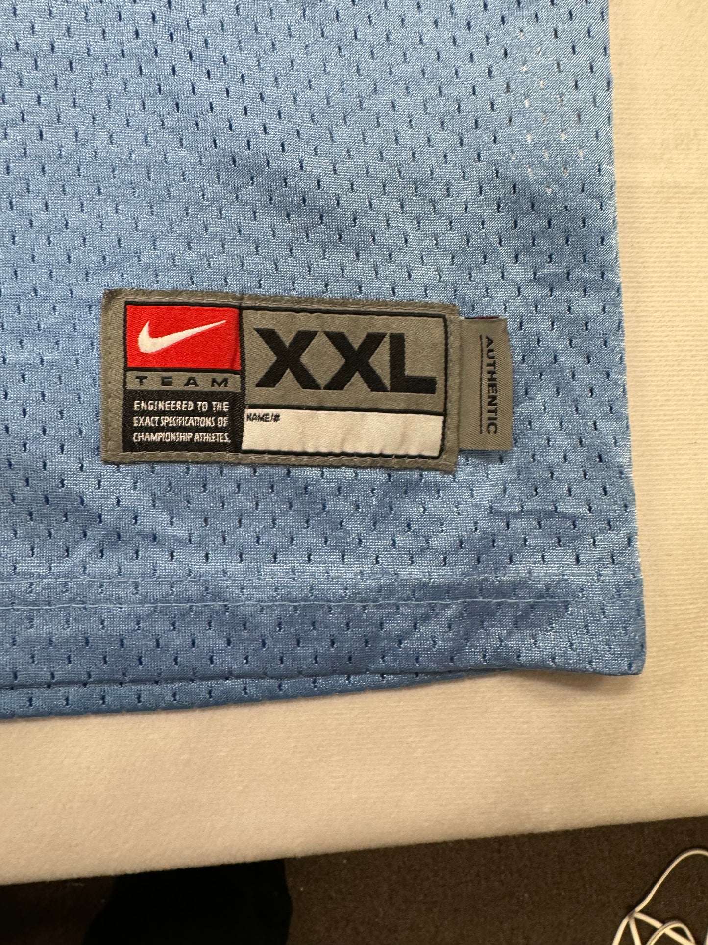 Vintage University of North Carolina NCAA College Football Blue Jersey(XXL)