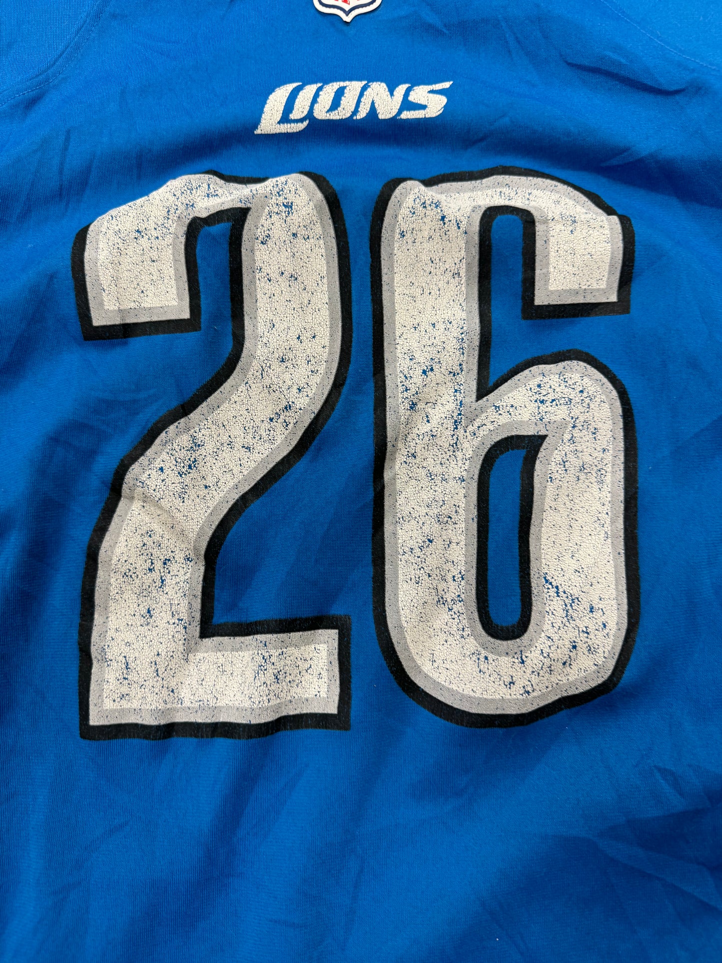 Vintage Detriot Lions NFL Louis Delmas Blue Football Jersey(XL)