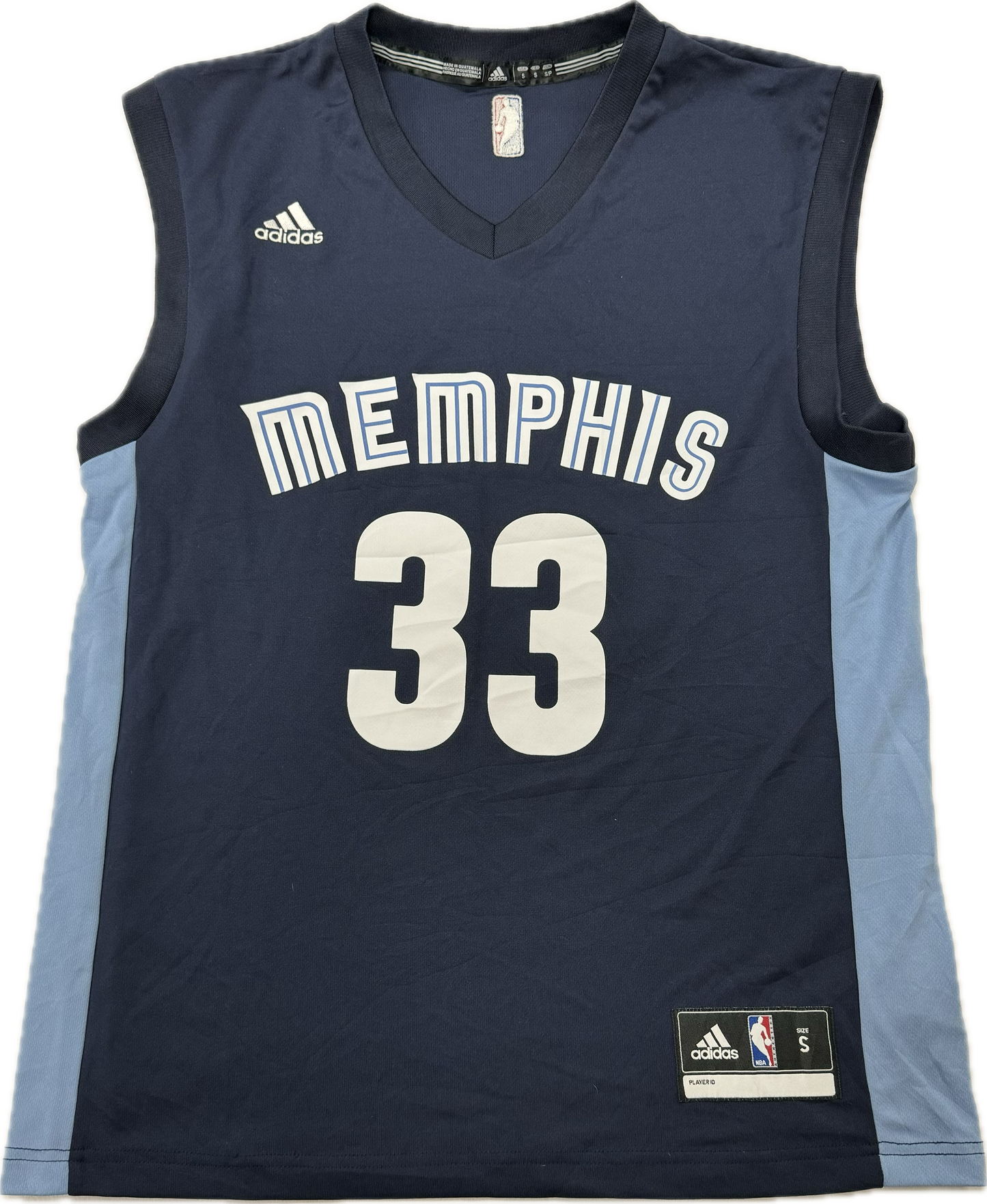 Vintage Memphis Grizzlies NBA Marc Gasol Navy Basketball Jersey(Small)