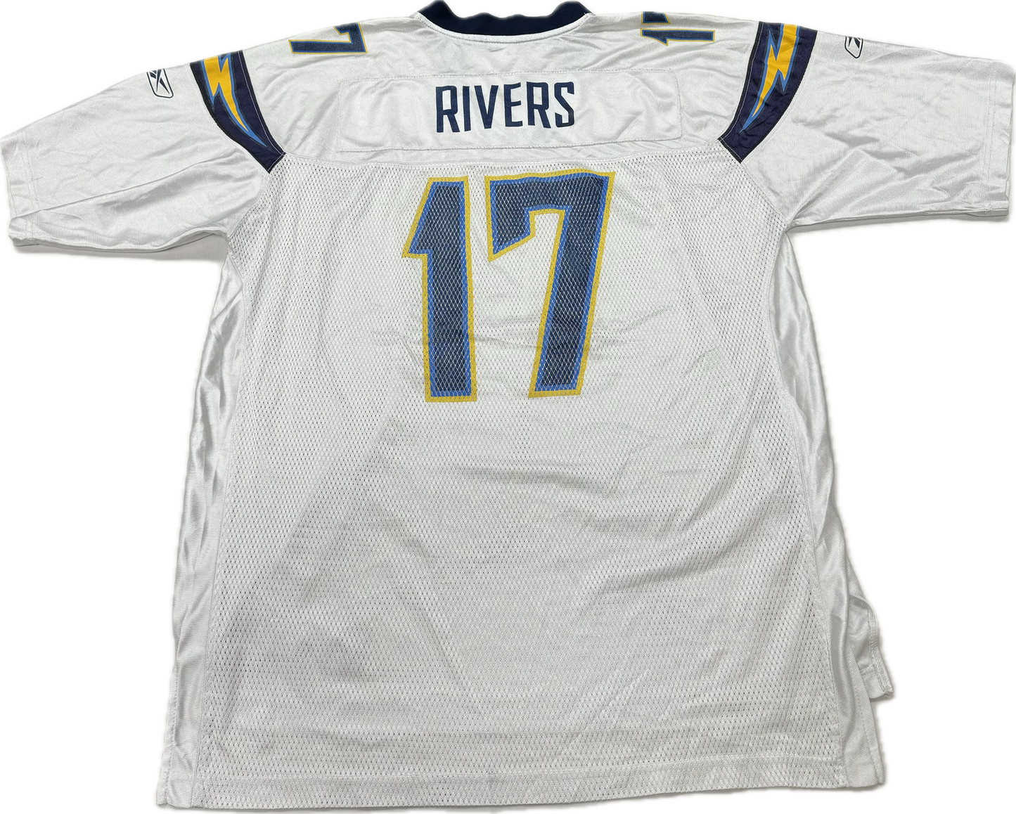 Vintage Los Angeles Chargers NFL Phillip Rivers White Custom Football Jersey(XL)