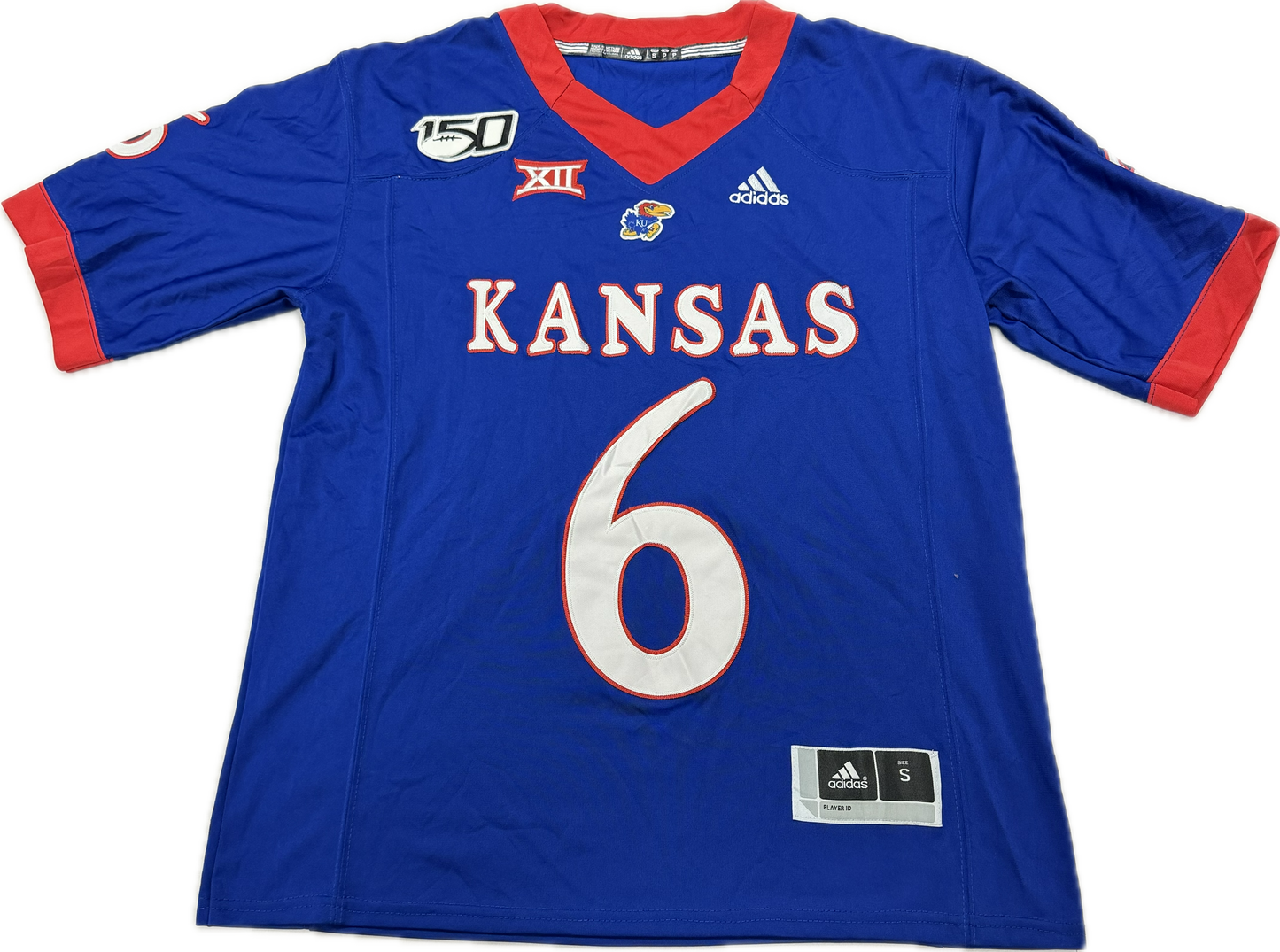 Vintage Kansas Jayhawks NCAA College Football Jalon Daniels Blue Jersey(Small)