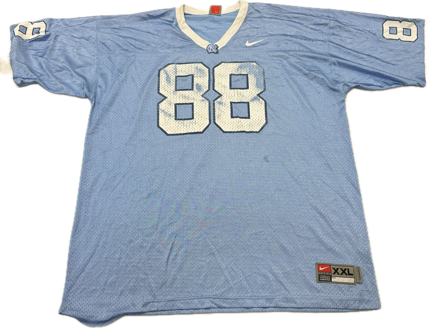 Vintage University of North Carolina NCAA College Football Blue Jersey(XXL)