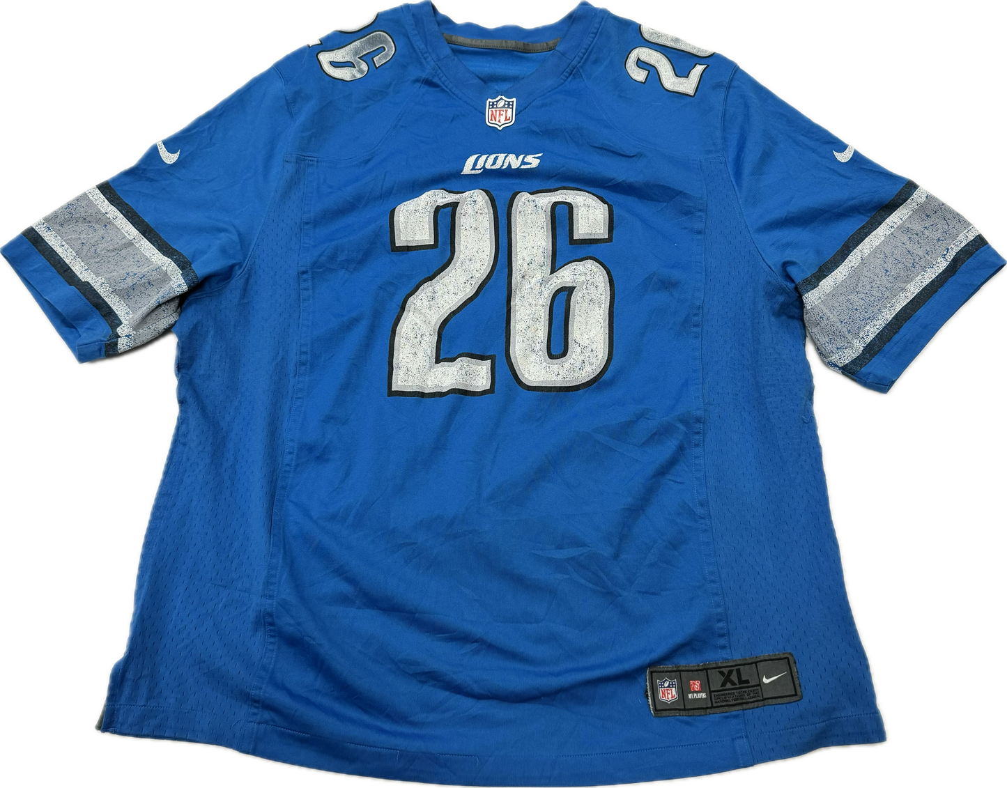Vintage Detriot Lions NFL Louis Delmas Blue Football Jersey(XL)