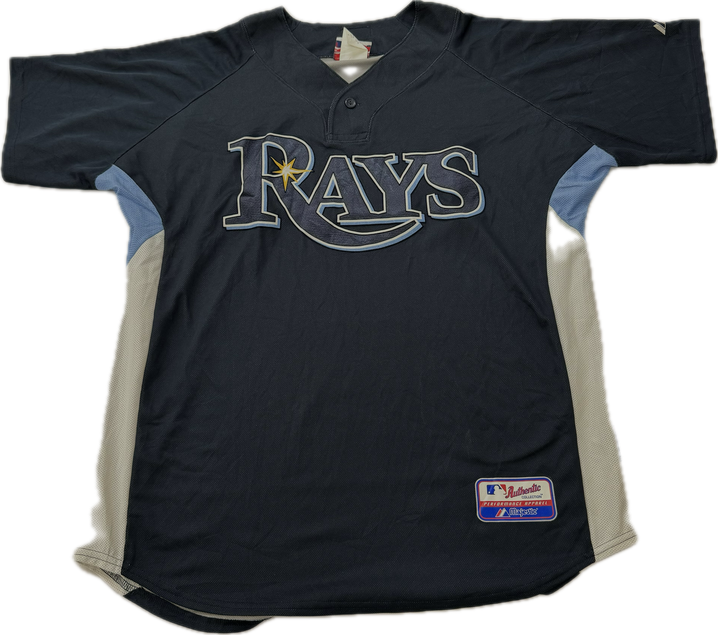 Vintage Tampa Bay Rays MLB Team Navy Baseball Jersey(Large)