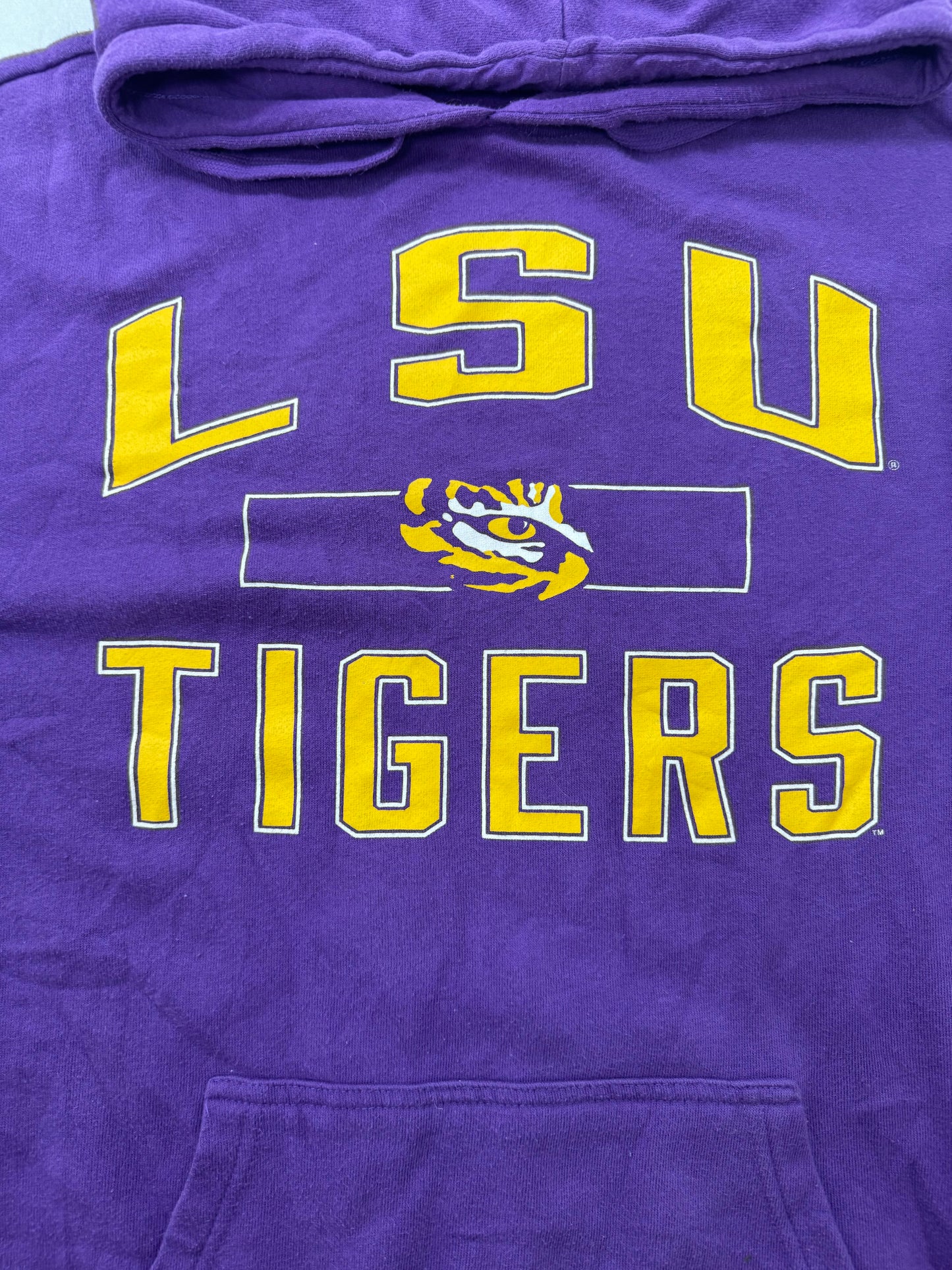 Vintage LSU Tigers NCAA College Football Hooded Sweatshirt(Medium)