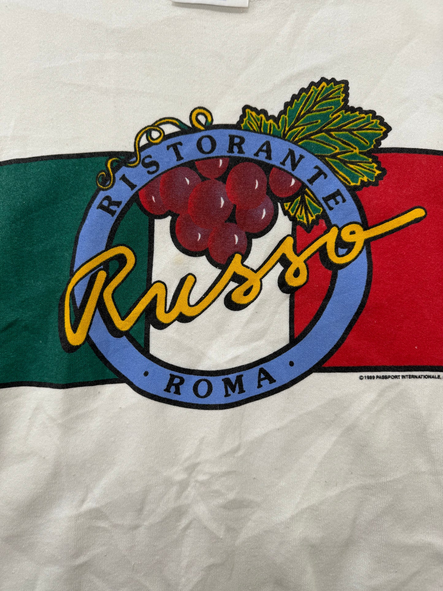 Vintage Italian Restaurant Roma Destination Crewneck Sweatshirt(XL)