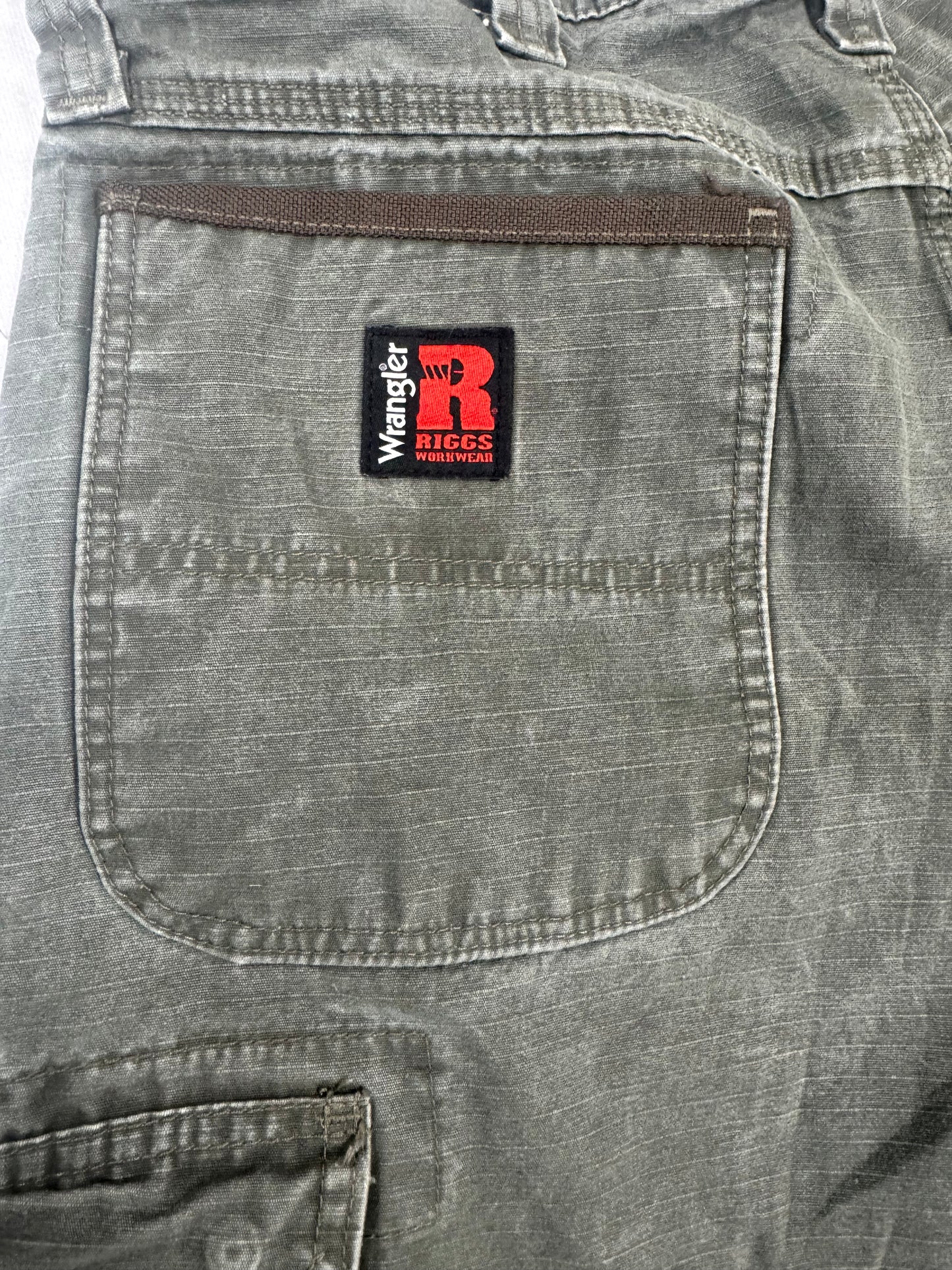 Vintage Wrangler Riggs Workwear Grey Denim Cargo Pants Jeans(34 x 32)