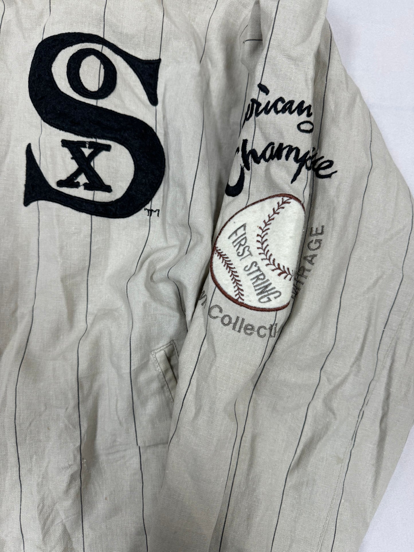 Vintage Chicago White Sox MLB Baseball Team Logo Reversible Varsity Jacket(Large)