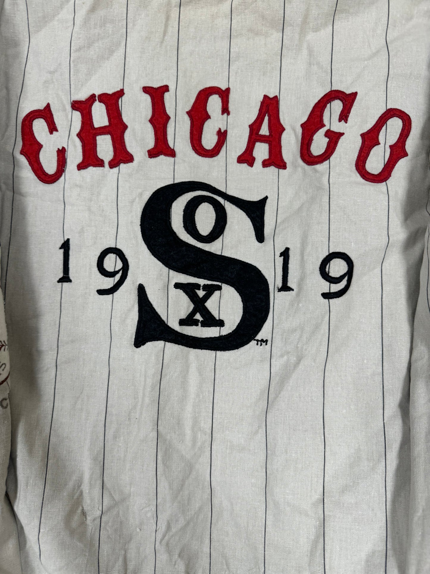 Vintage Chicago White Sox MLB Baseball Team Logo Reversible Varsity Jacket(Large)