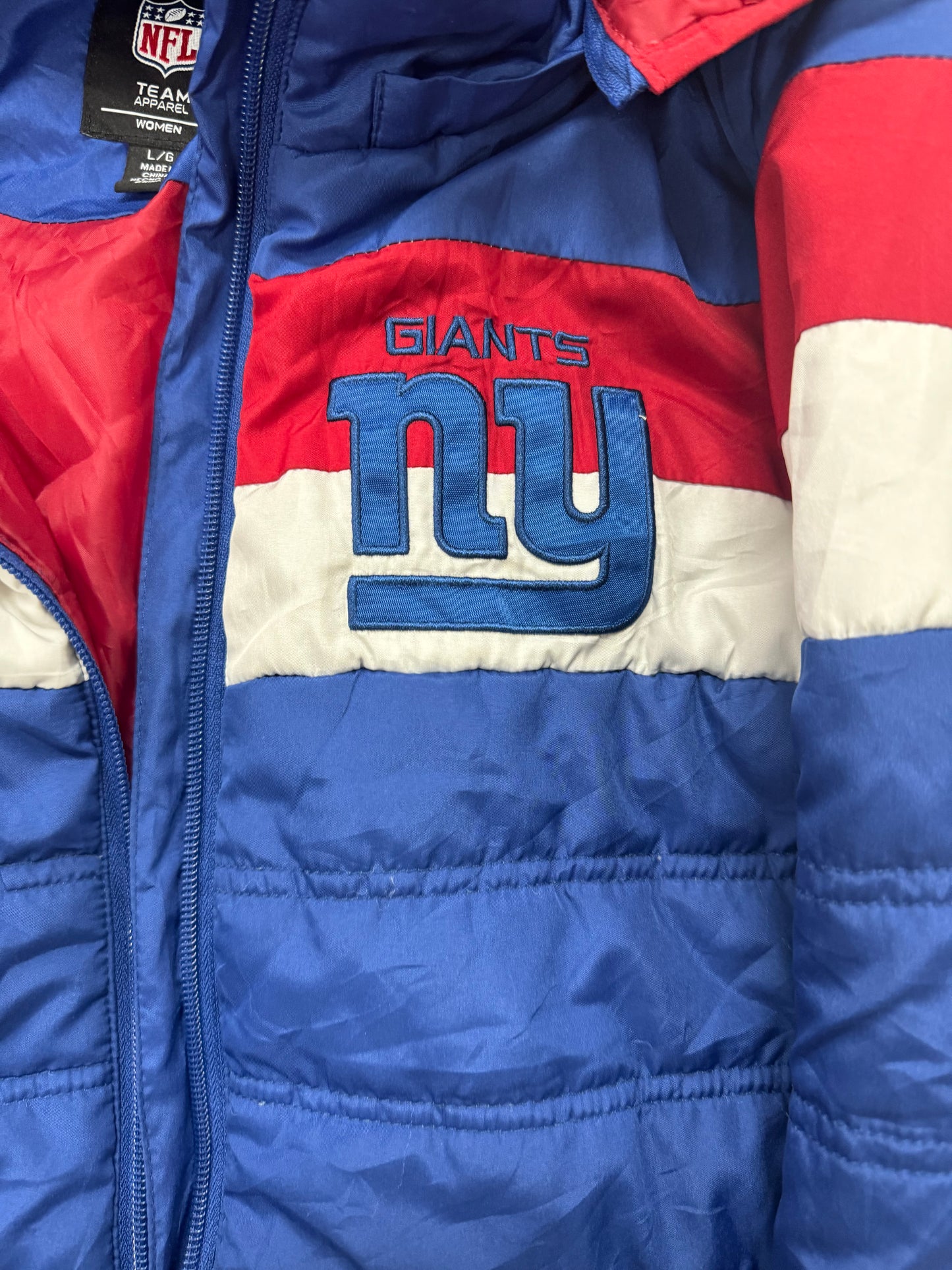 Vintage Sportswear NFL New York Giants Windbreaker/Puffer Zip Up Jacket(Large)