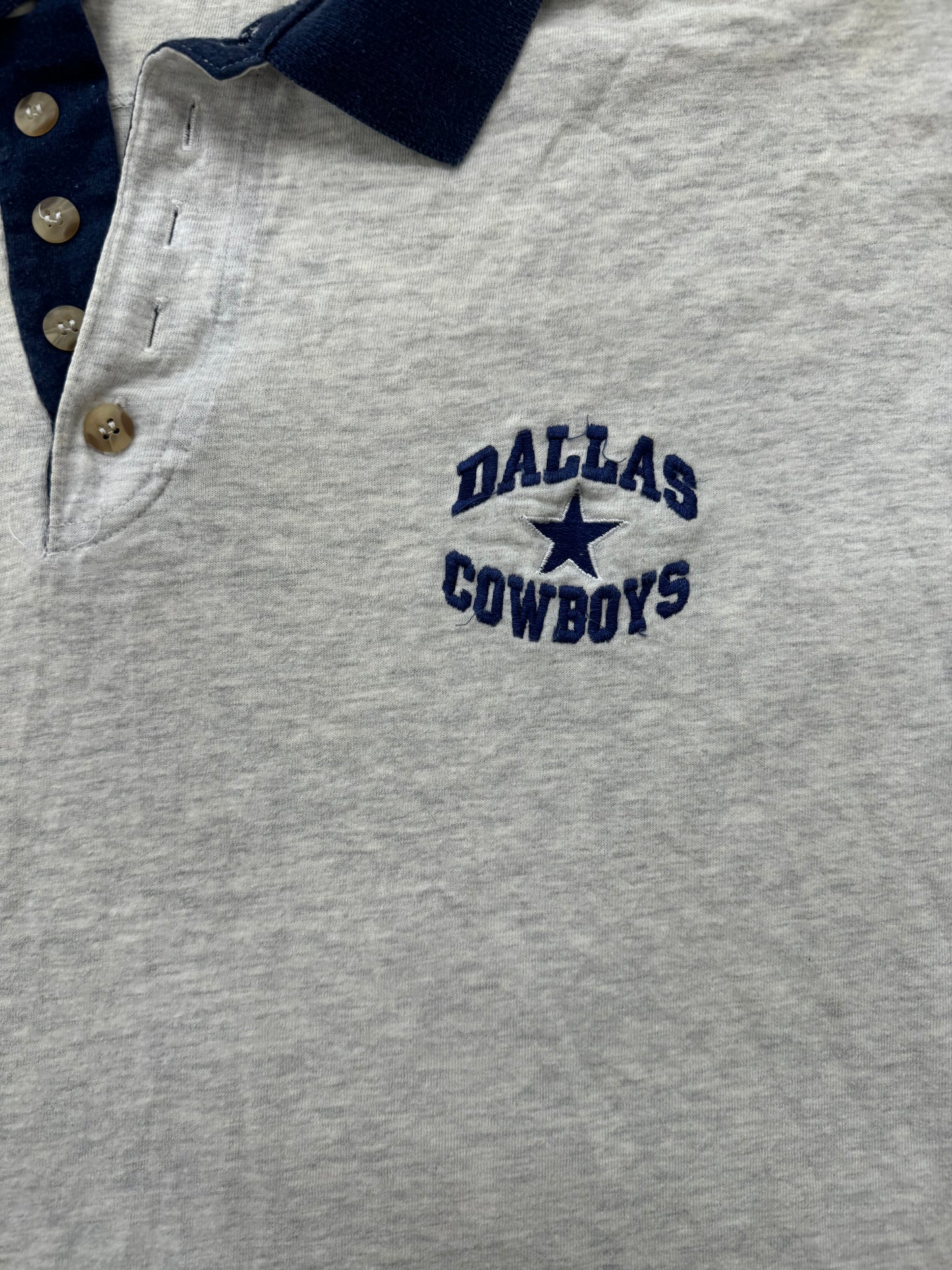 Vintage Dallas Cowboys NFL Football Team Logo Short Sleeve Polo Shirt(Medium)