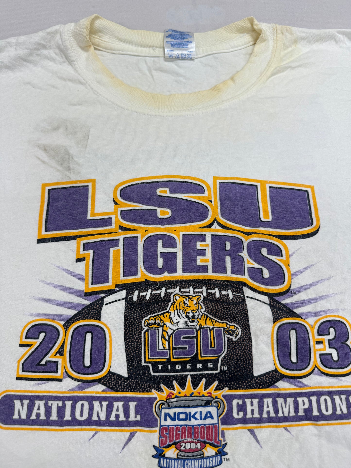 Vintage LSU Tigers NCAA Football 2003 National Championship Tee Shirt(XXL)