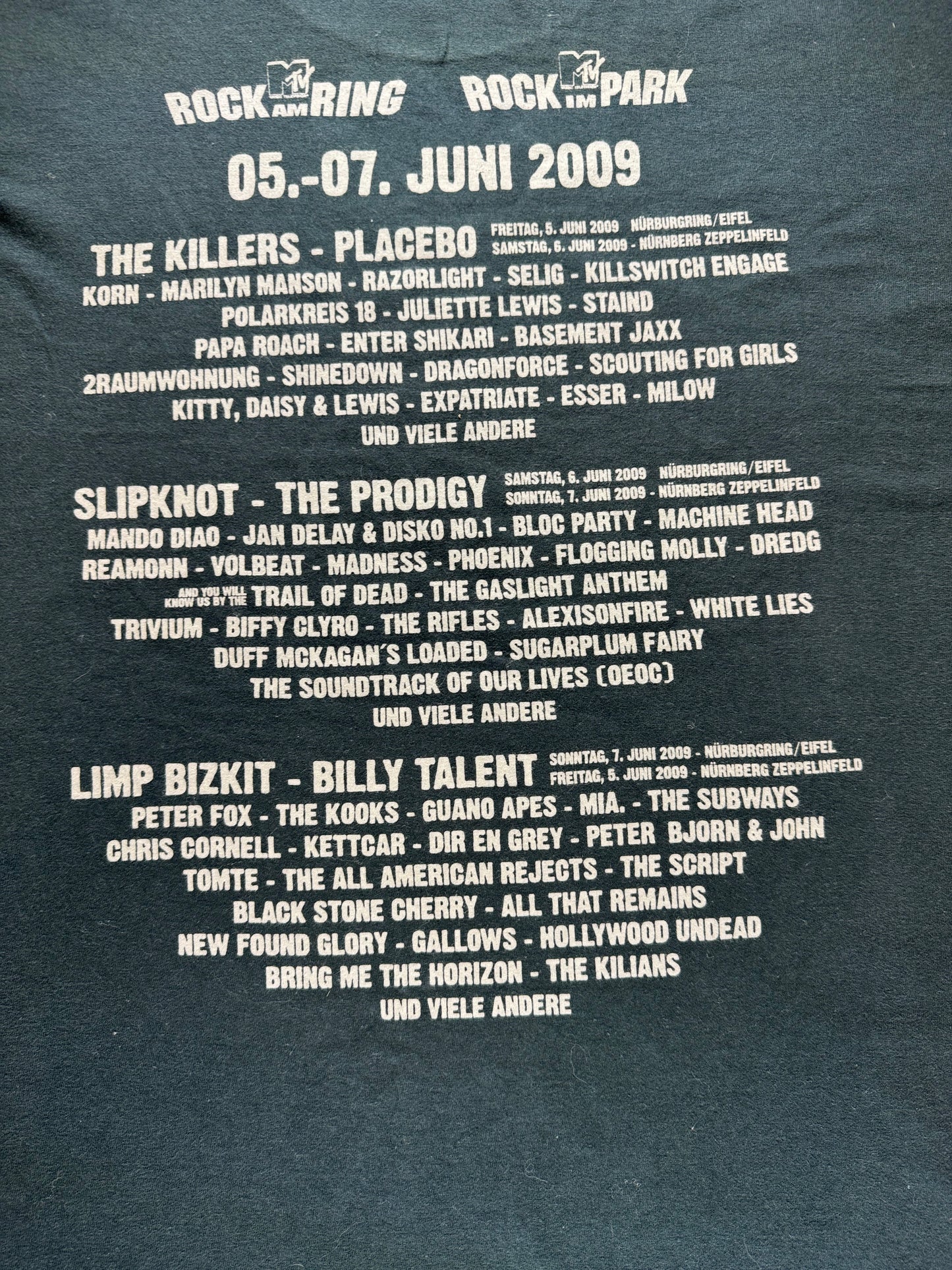 Vintage Rock Am Ring 2009 Festival Band Tee(XXL)