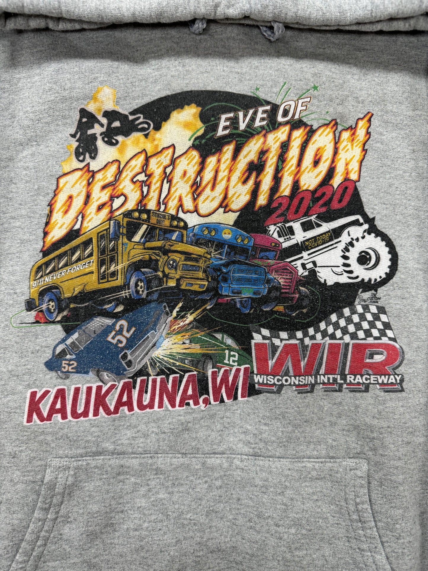 Vintage Eve of Destruction Wisconsin Rally Auto Hooded Sweatshirt(Small)