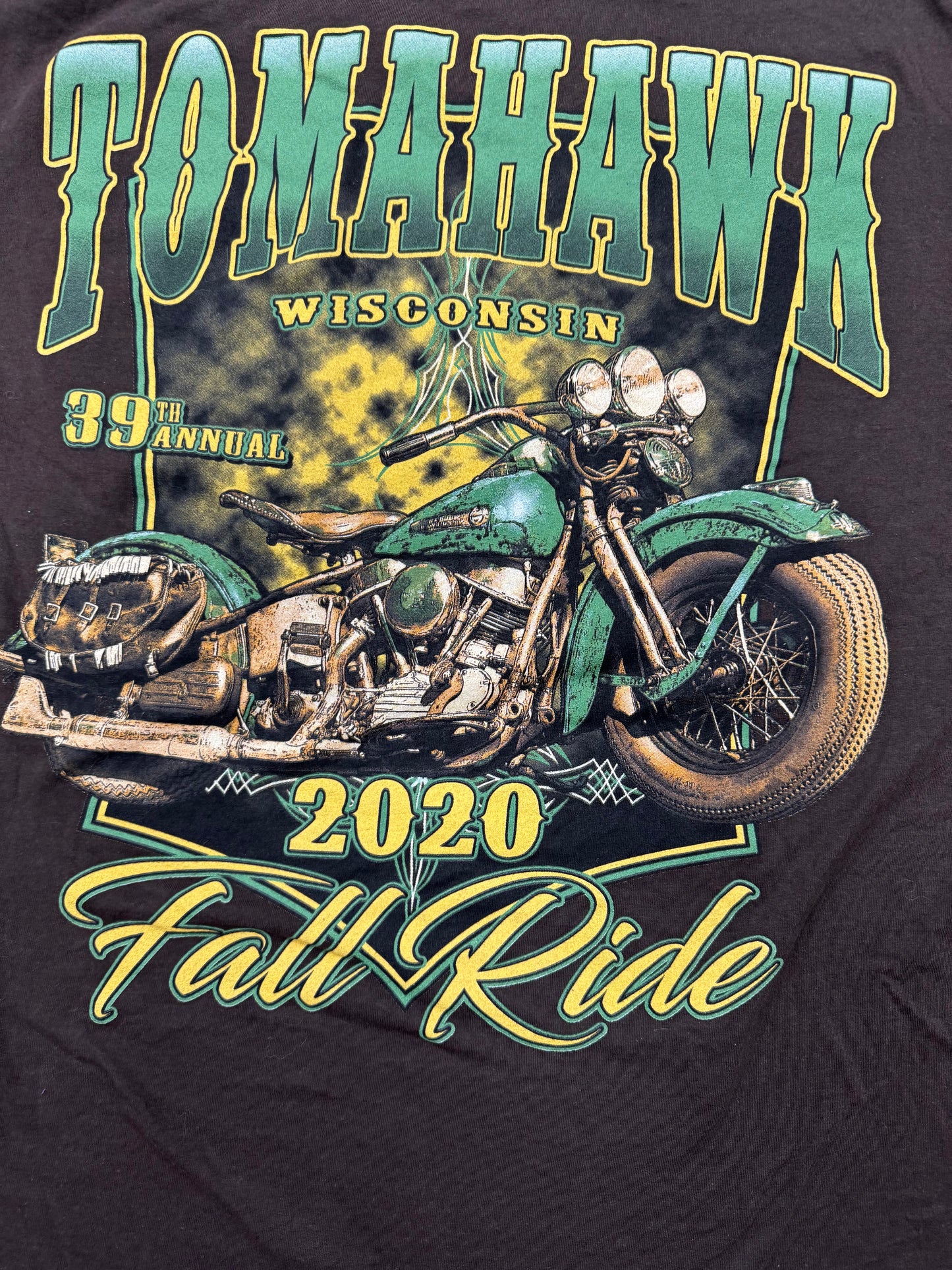 Vintage 2020 Tomahawk Fall RIde Rally Wisconsin Biker Tee(XXL)