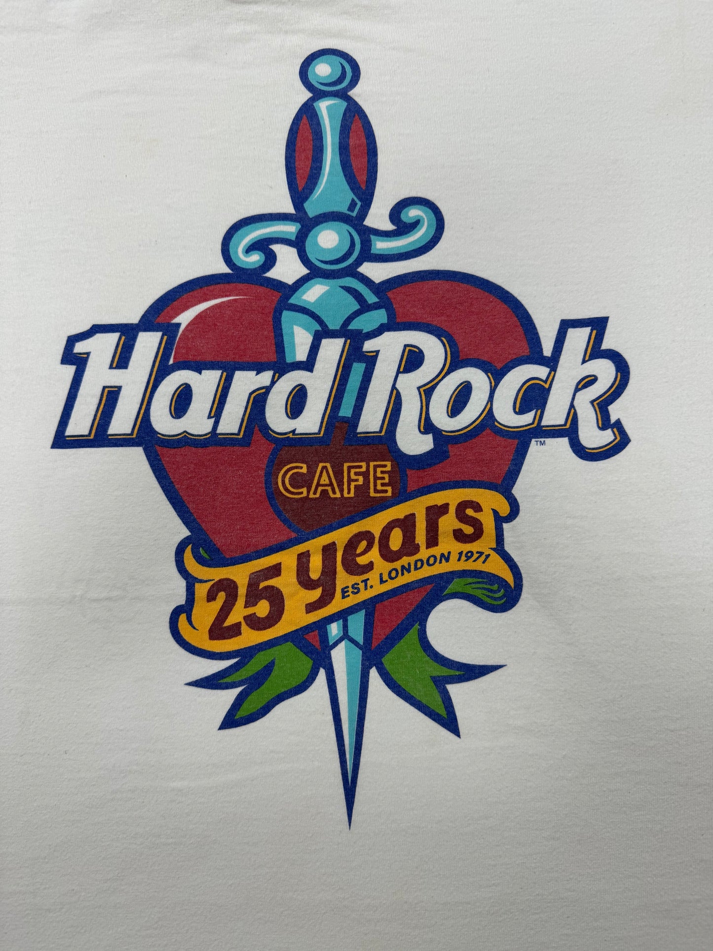 Vintage Hard Rock Cafe Logo 25th Anniversary Vacation Tee(XL)