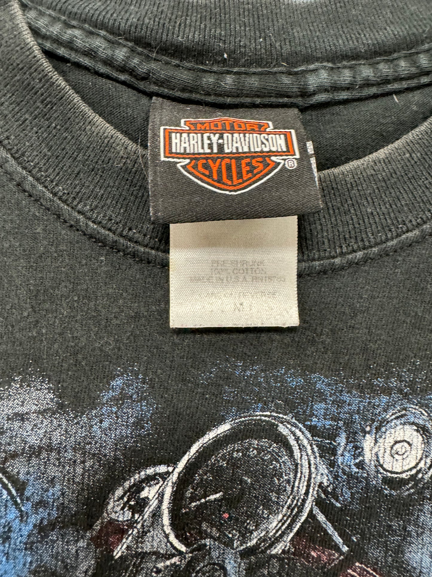 Vintage Harley Davidson Biker Logo Branford Connecticut Vacation Tee(Medium)