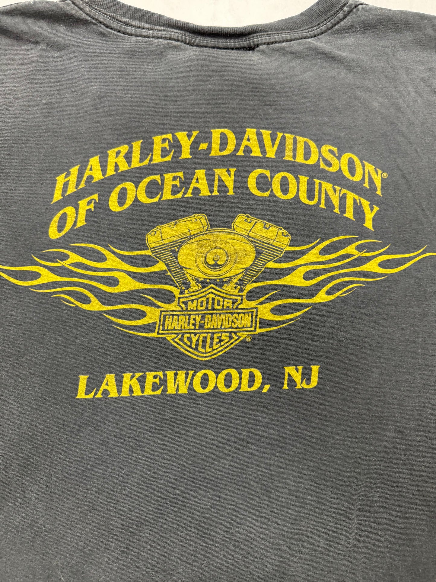 Vintage Harley Davidson Biker Logo Lakewood New Jersey Tee(XL)