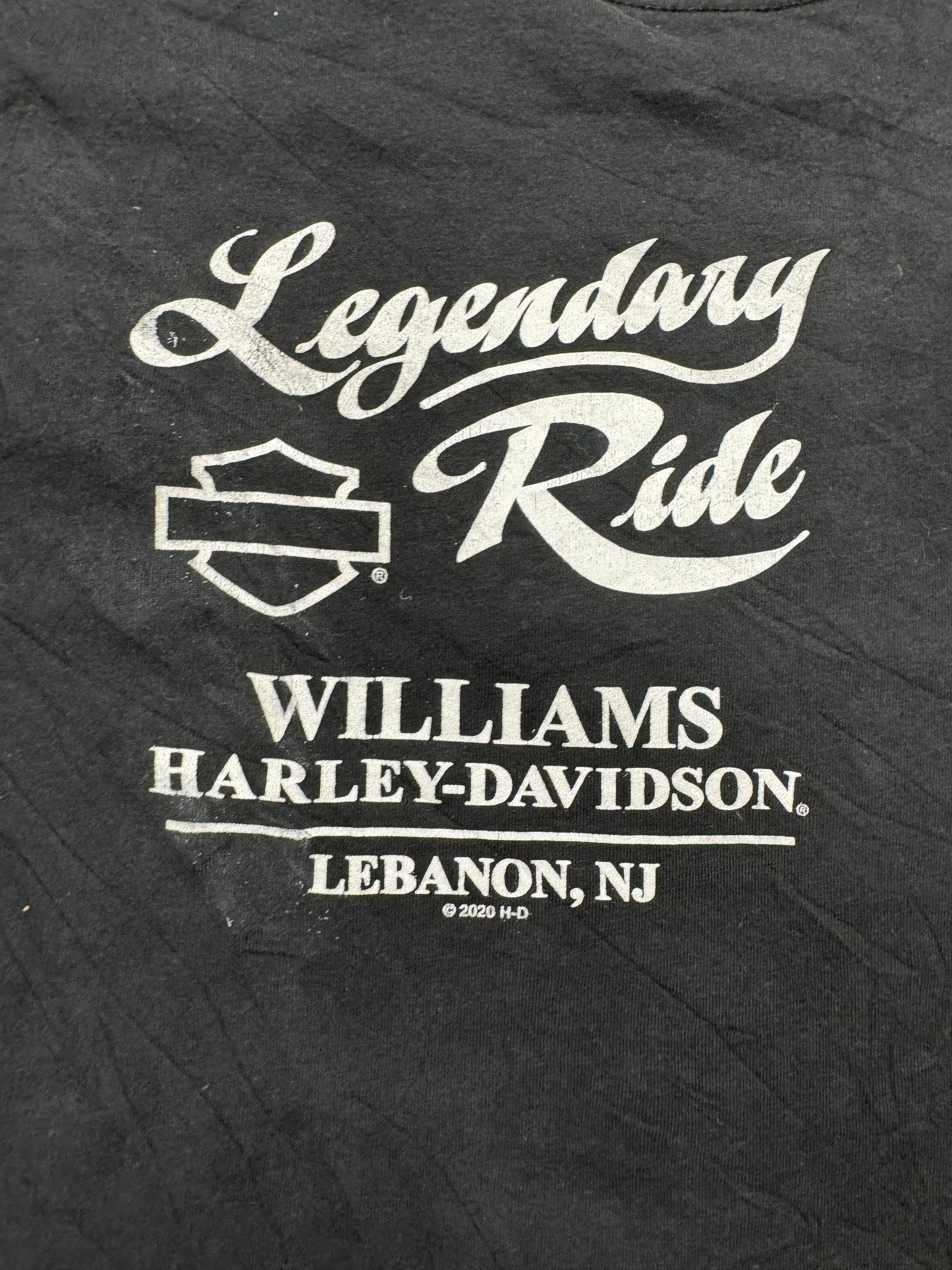 Vintage Harley Davidson Biker Logo Lebanon New Jersey Tee(Large)