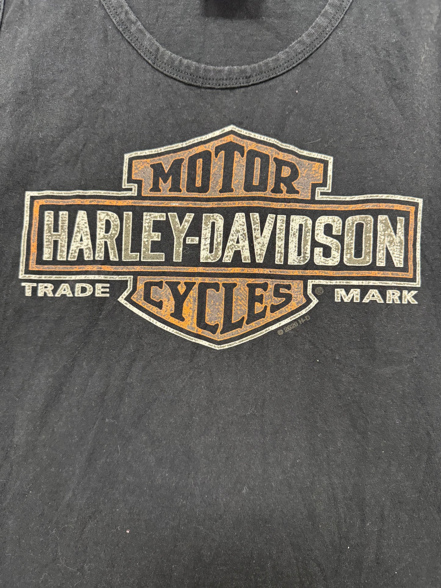 Vintage Harley Davidson Logo Biker Billerica Massachusetts Vacation Tank Top(Large)