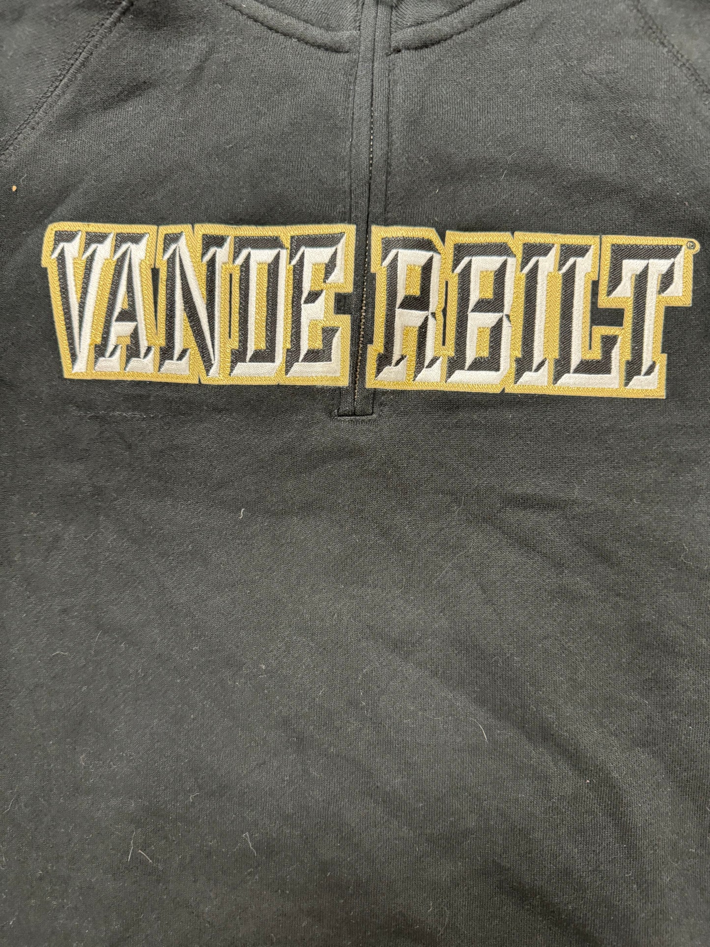 Vintage Vanderbilt University NCAA Team Logo Quarter Zip Sweatshirt(XL)