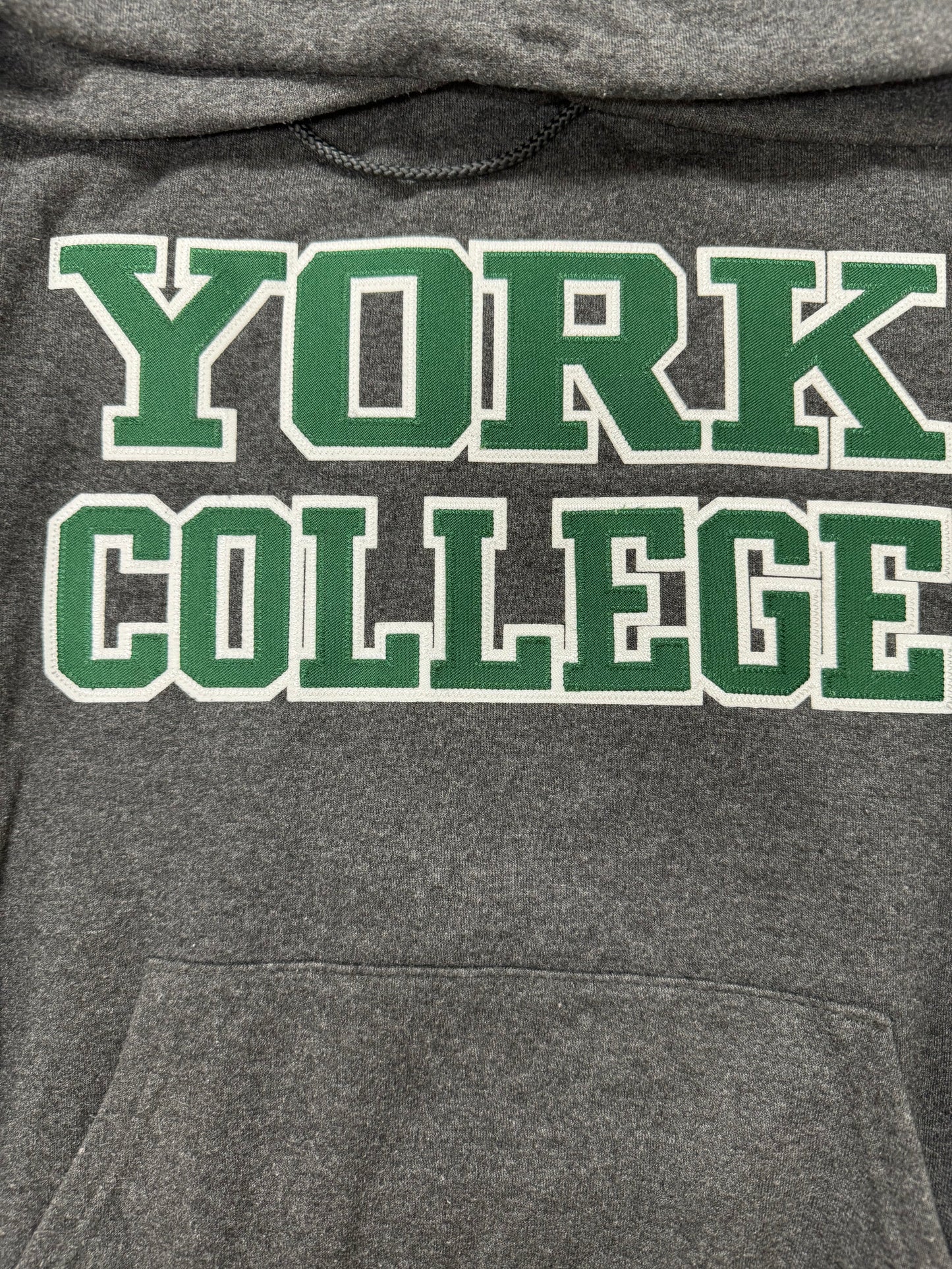 Vintage York College NCAA Team Logo Hooded Sweatshirt(Small)