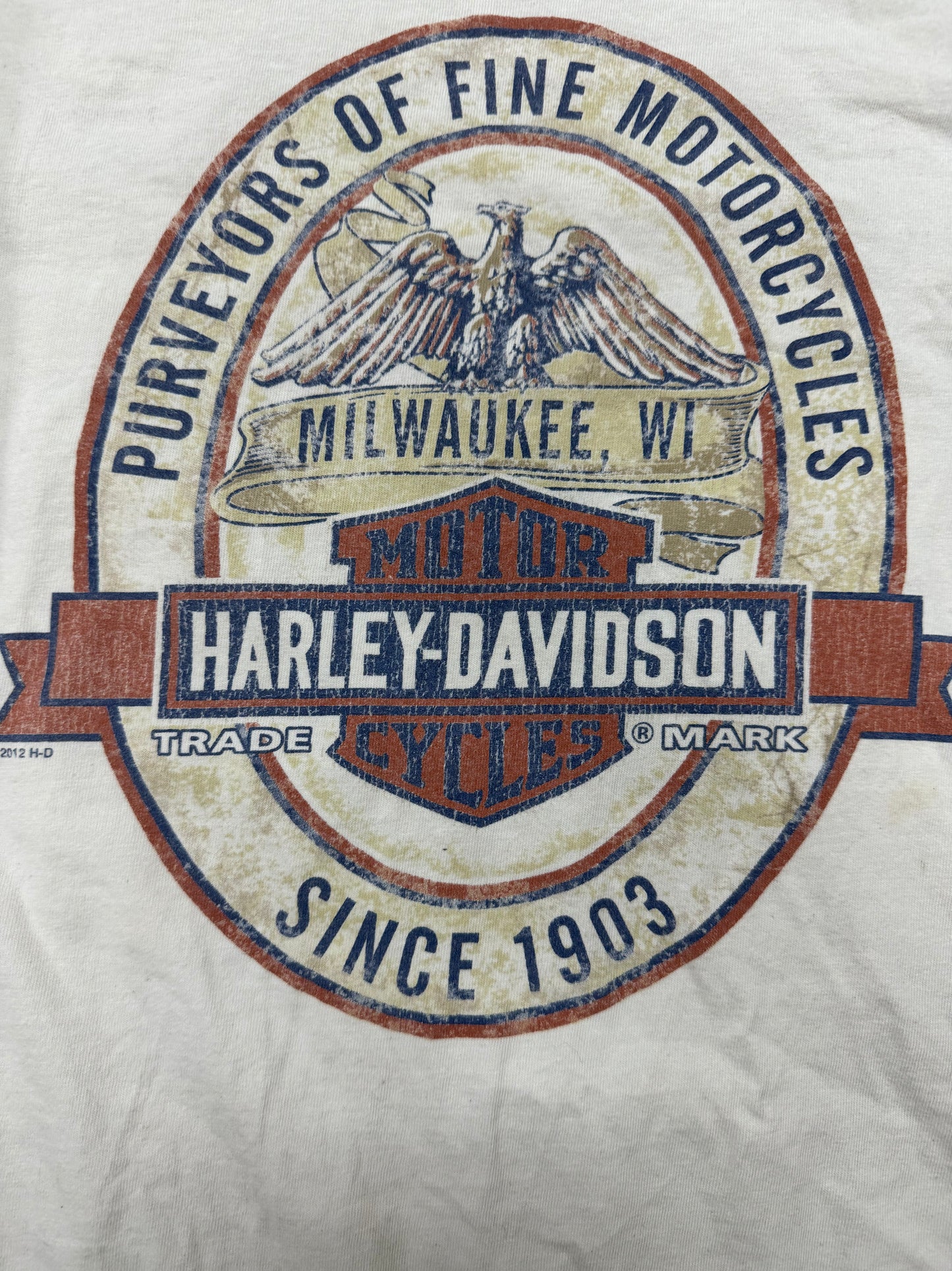 Vintage Harley Davidson Biker Logo Denver Colorado Longsleeve Tee(Large)