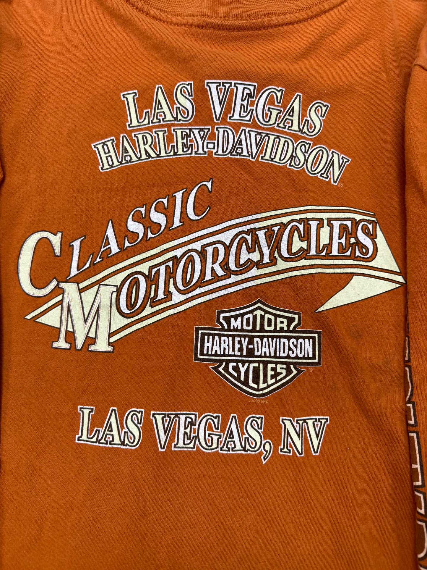 Vintage Harley Davidson Biker Logo Las Vegas Longsleeve Tee(Large)