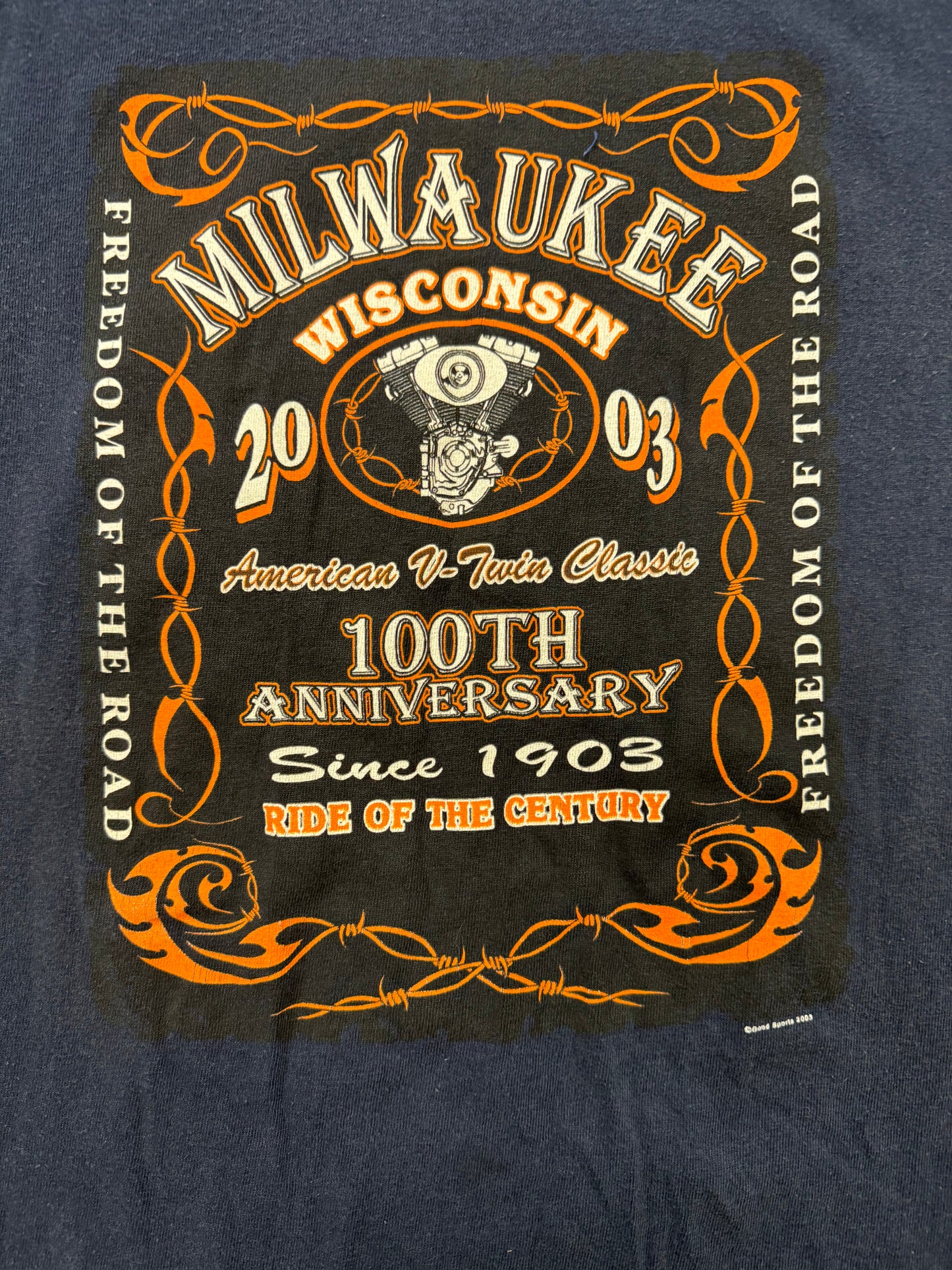 Vintage 2003 Auto Car Racing Logo Milwaukee Tee(XXL)