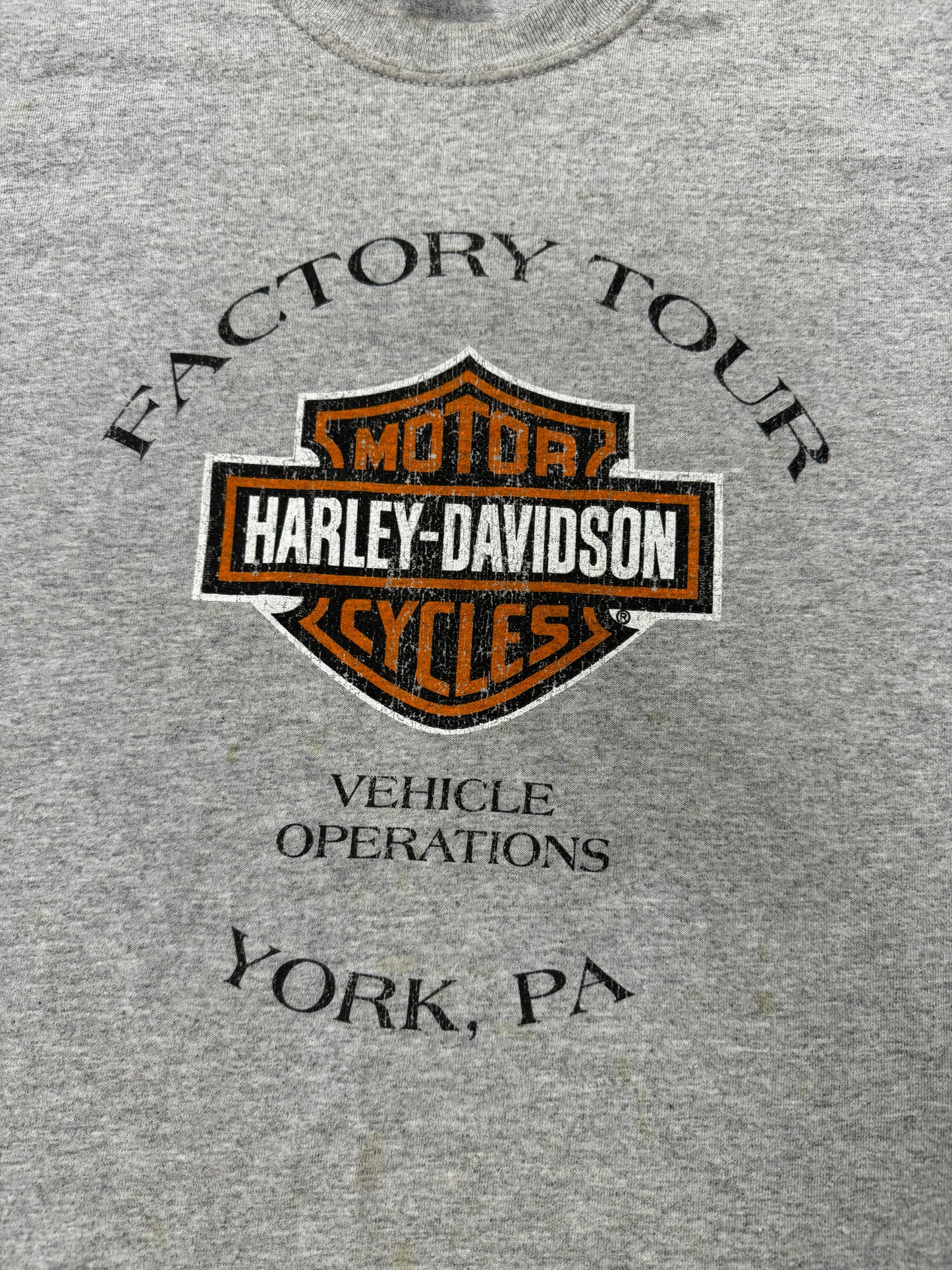 Vintage Harley Davidson Biker Logo York Pennsylvania Vacation Tee(Medium)