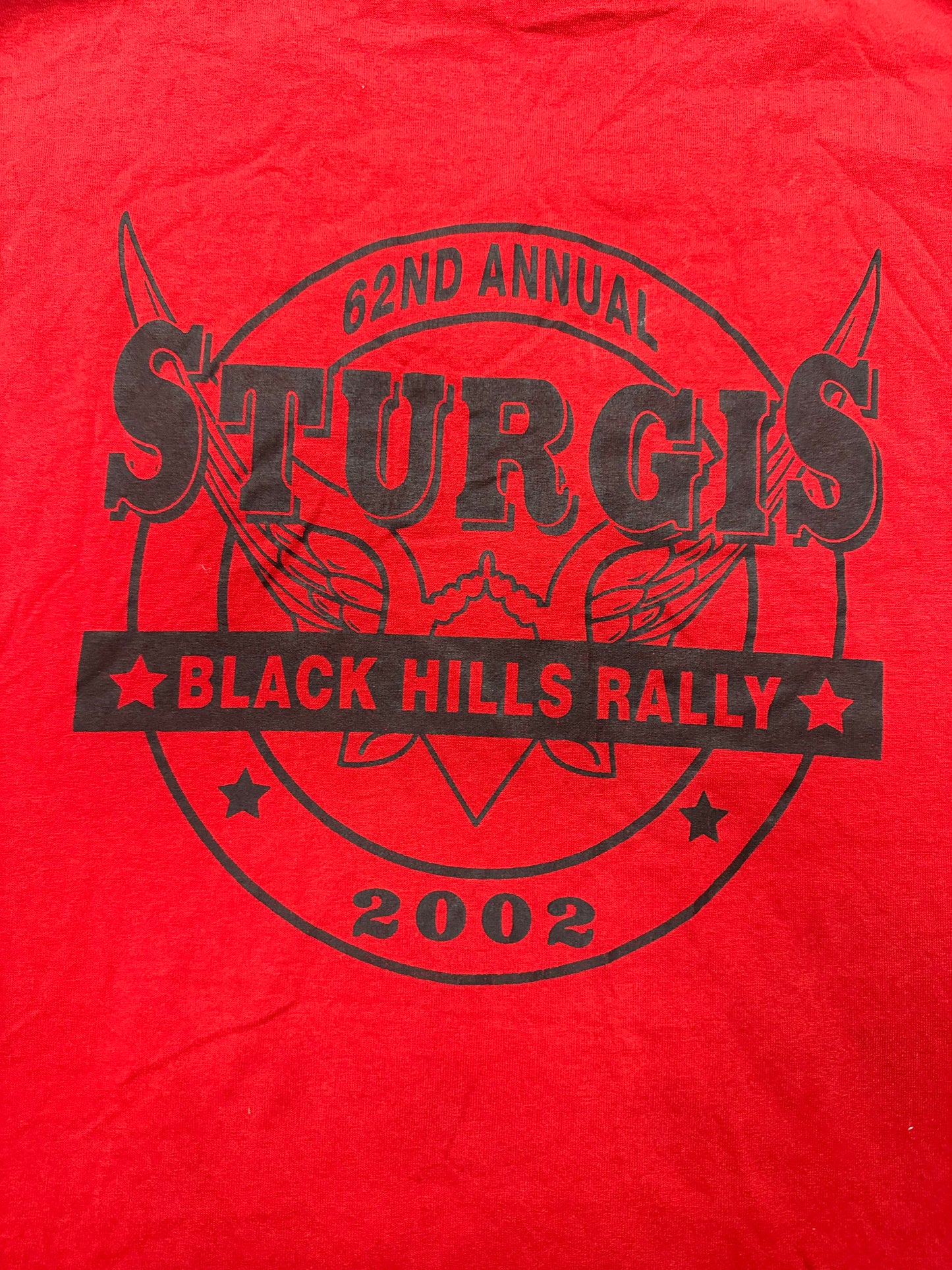 Vintage Sturgis Biker Logo Black Hills Rally 2002 Tee(XXL)