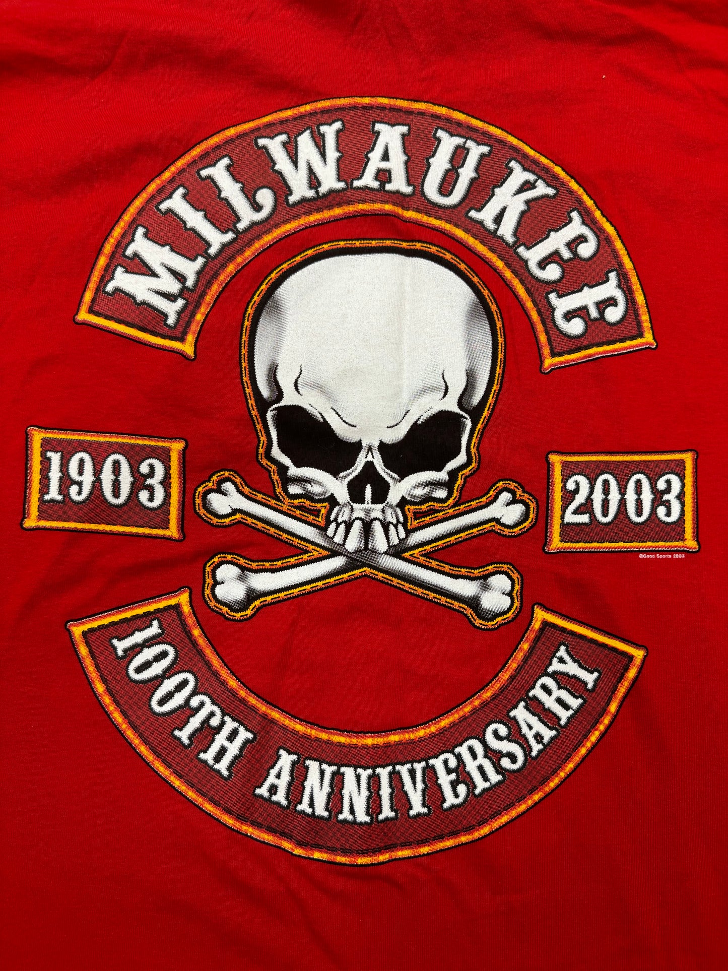 Vintage Milwaukee Biker Logo Milwaukee Vacation Tee(XXL)