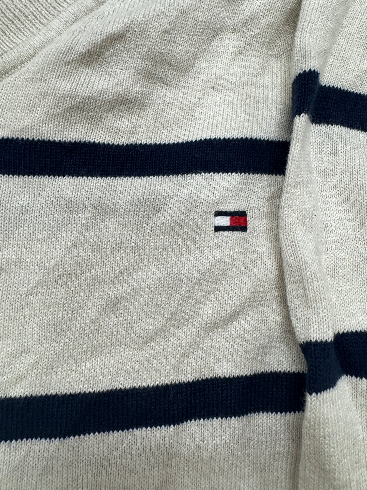 Vintage Tommy Hilfiger Knit Striped Crewneck Sweatshirt(XL)