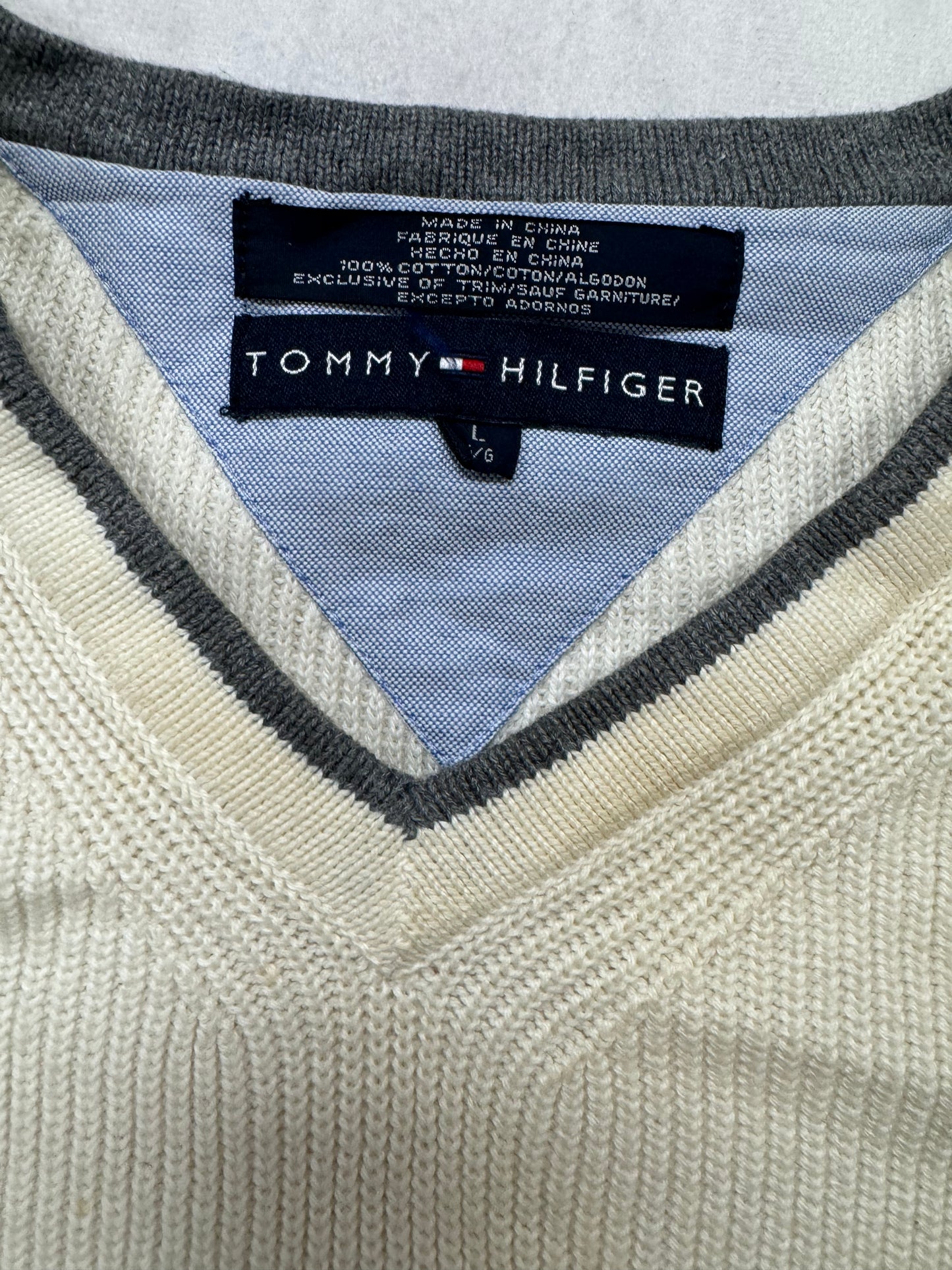 Vintage Tommy Hilfiger Logo Knit Sweater Vest(Large)