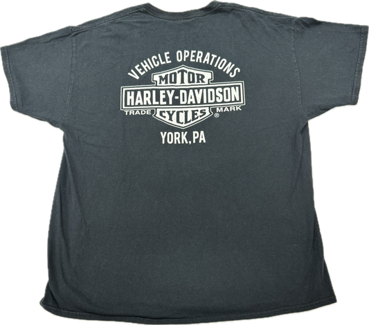 Vintage Harley Davidson Biker Logo York Pennsylvania Vacation Tee(XL)