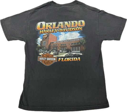 Vintage Harley Davidson Biker Logo Orlando Florida Tee(Large)