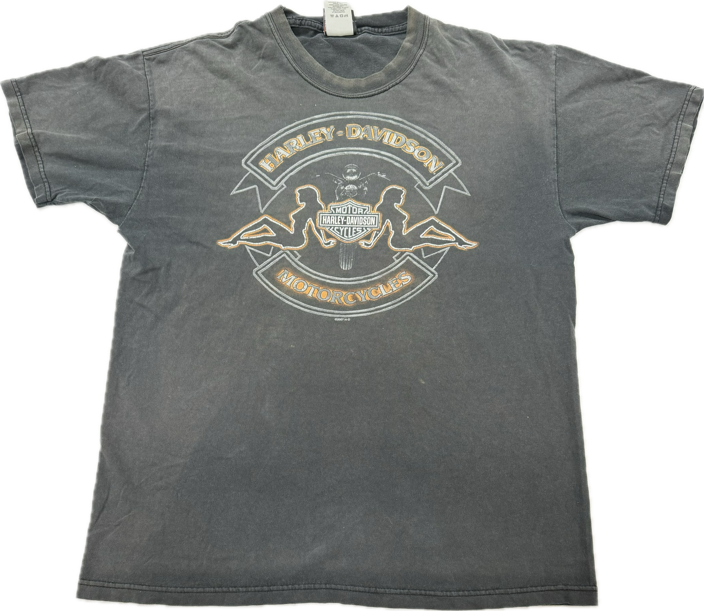 Vintage Harley Davidson Biker Logo Ocala Florida Tee(XL)