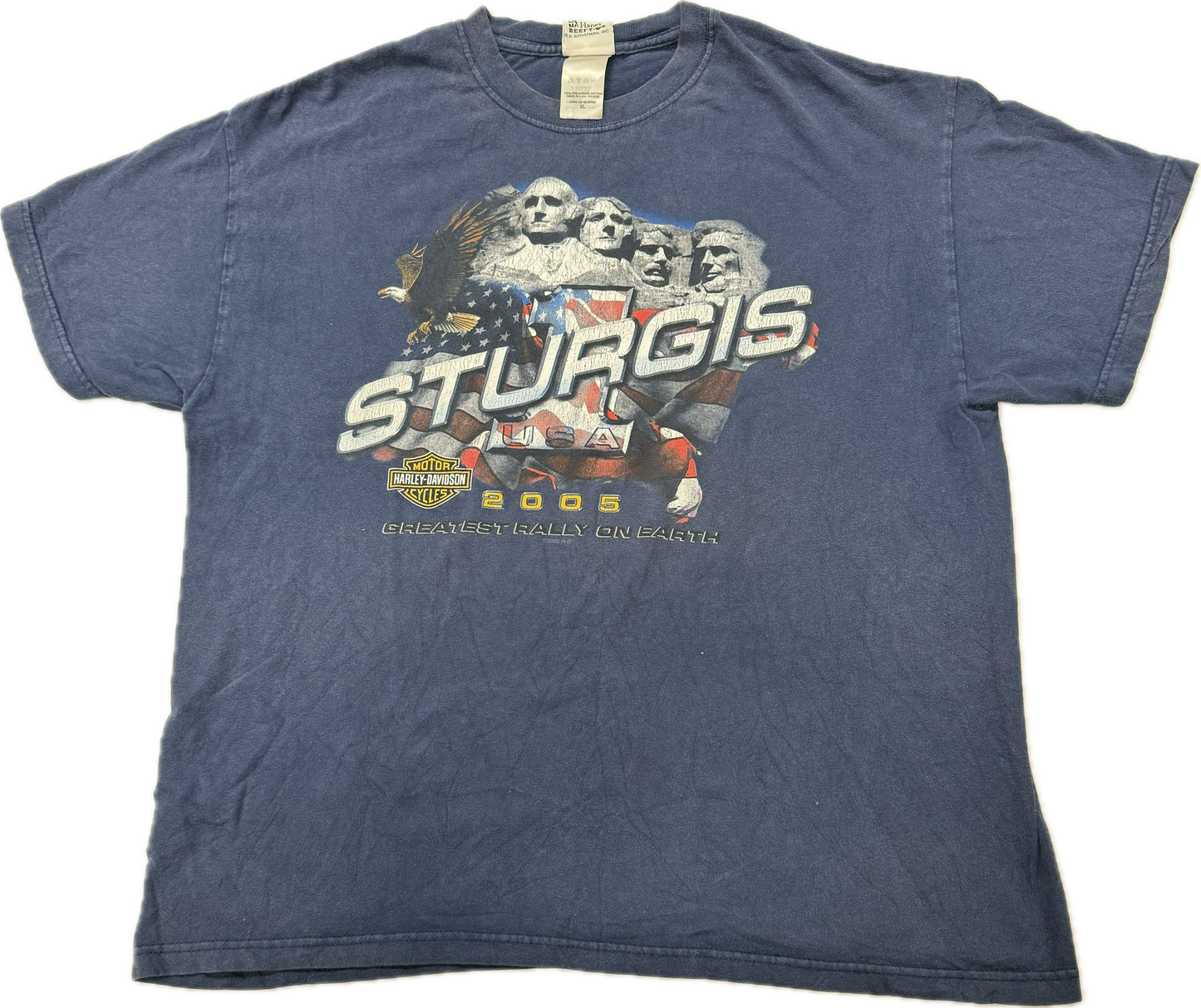 Vintage Sturgis X Harley Davidson Biker Logo Tee(XL)