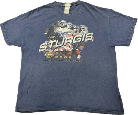 Vintage Sturgis X Harley Davidson Biker Logo Tee(XL)