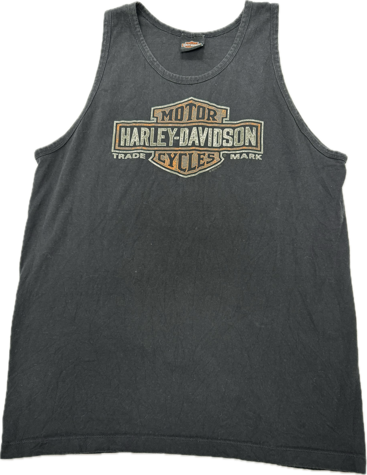 Vintage Harley Davidson Logo Biker Billerica Massachusetts Vacation Tank Top(Large)