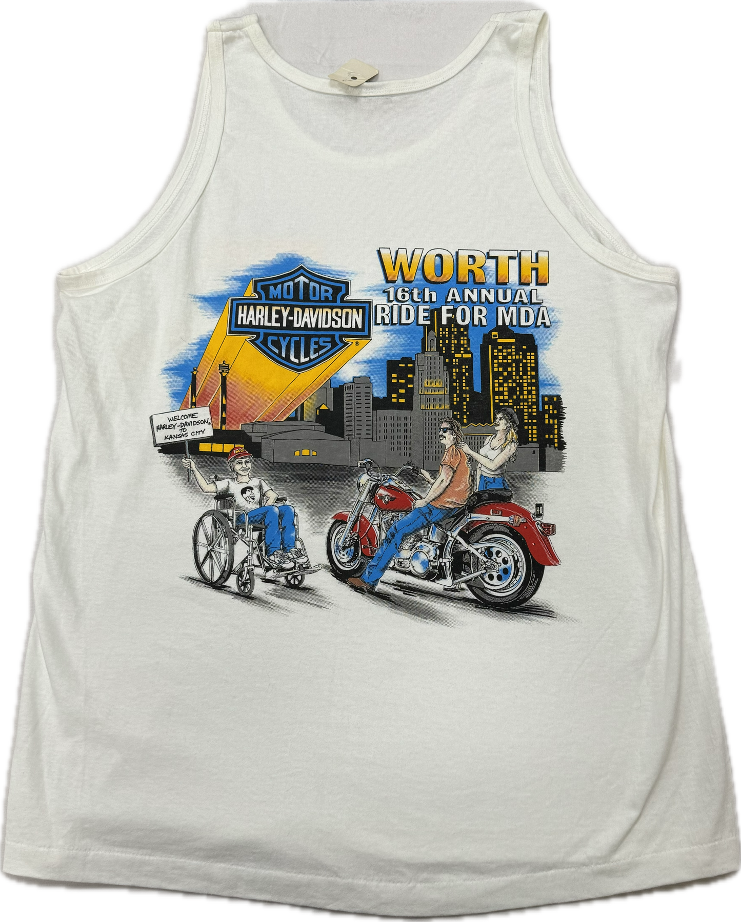 Vintage Harley Davidson Logo Bike Vacation Tank Top(Large)