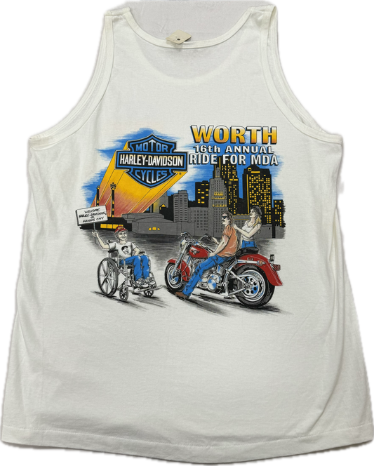 Vintage Harley Davidson Logo Bike Vacation Tank Top(Large)