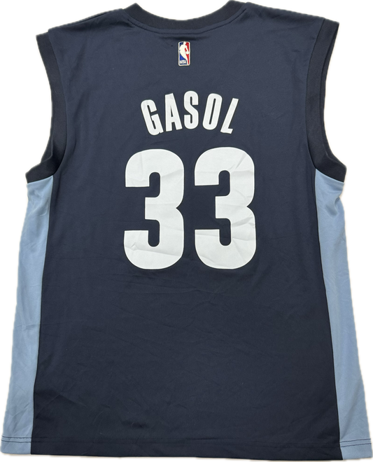 Vintage Memphis Grizzlies NBA Marc Gasol Navy Basketball Jersey(Small)